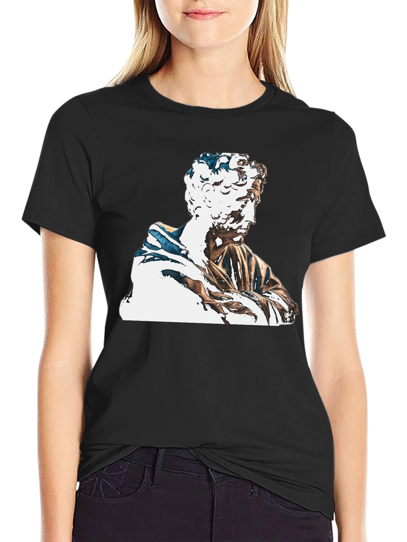 Statue Graphic Black T-Shirt
