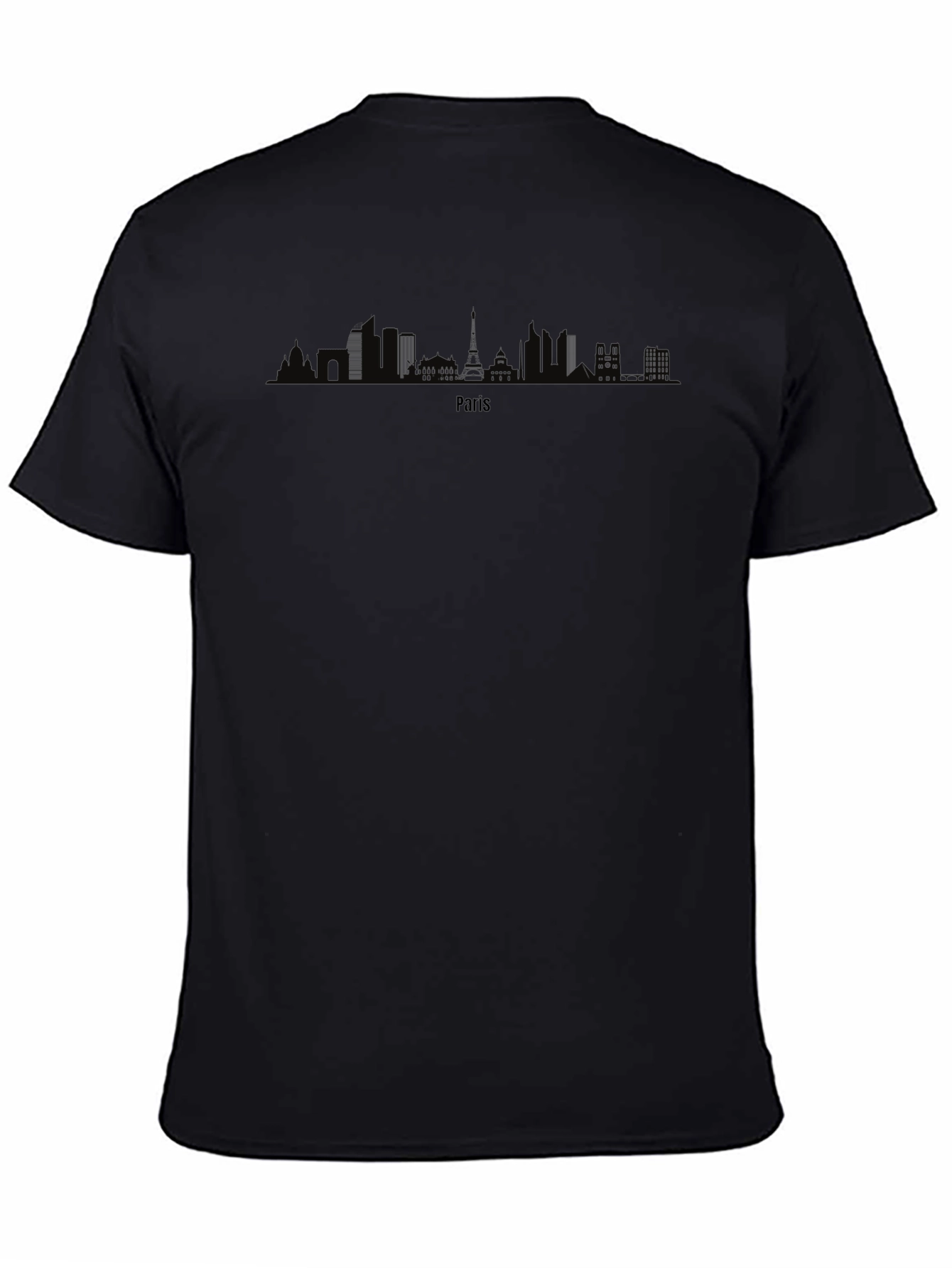 Paris Skyline Graphic Tee - Mens Black T-Shirt