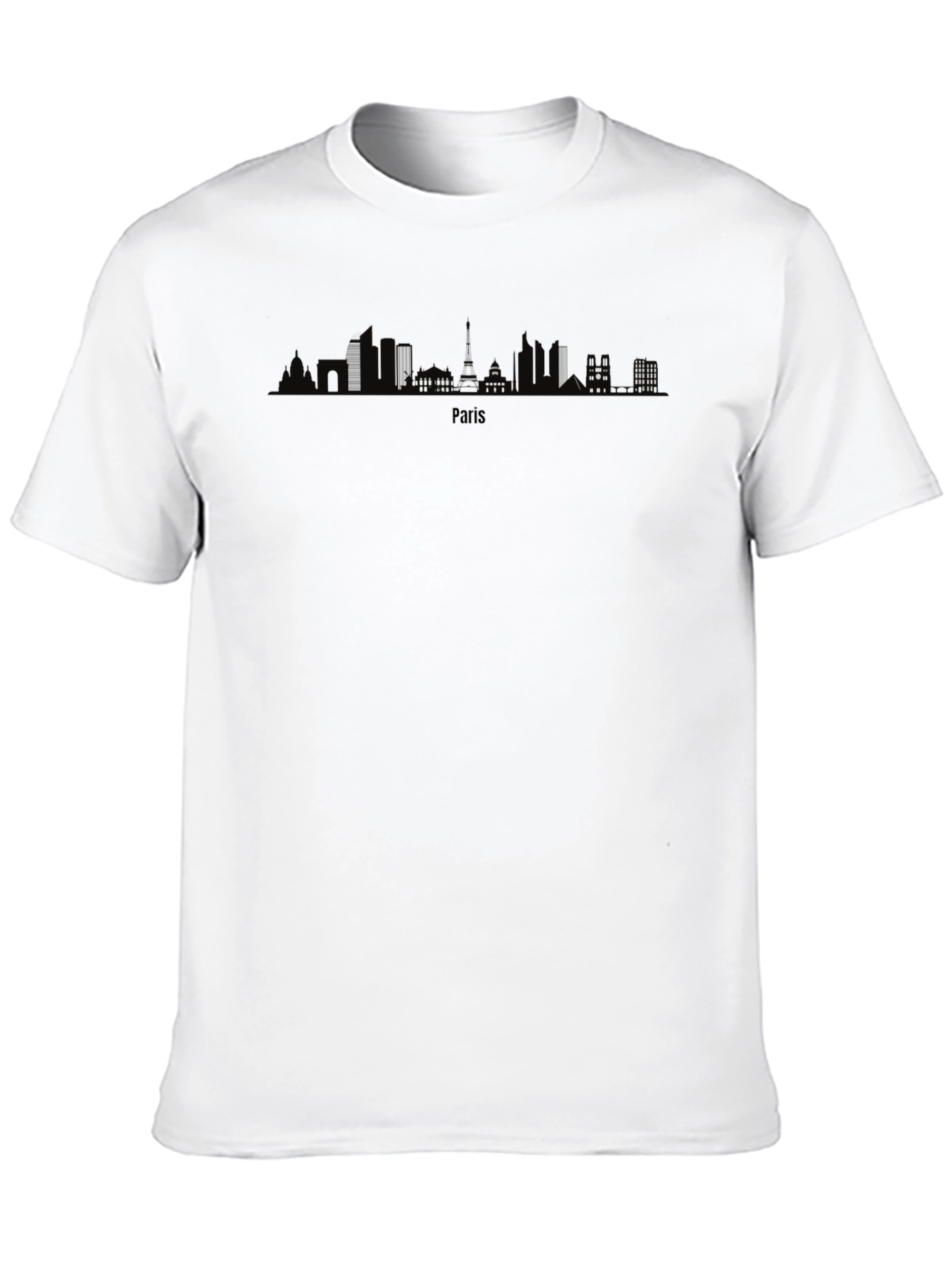 Paris Skyline Graphic Tee - Mens Black T-Shirt