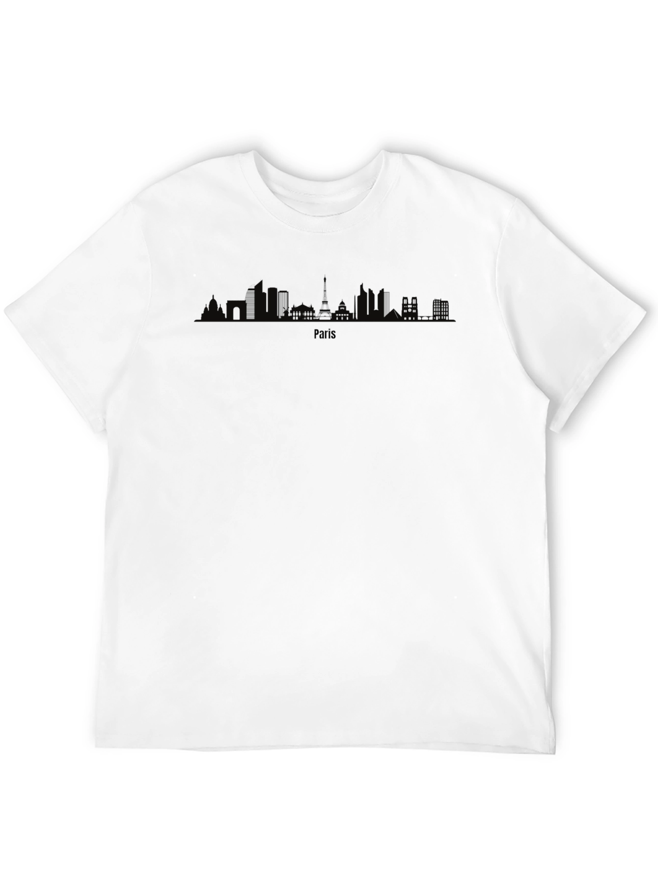 Paris Skyline Graphic Tee - Mens Black T-Shirt
