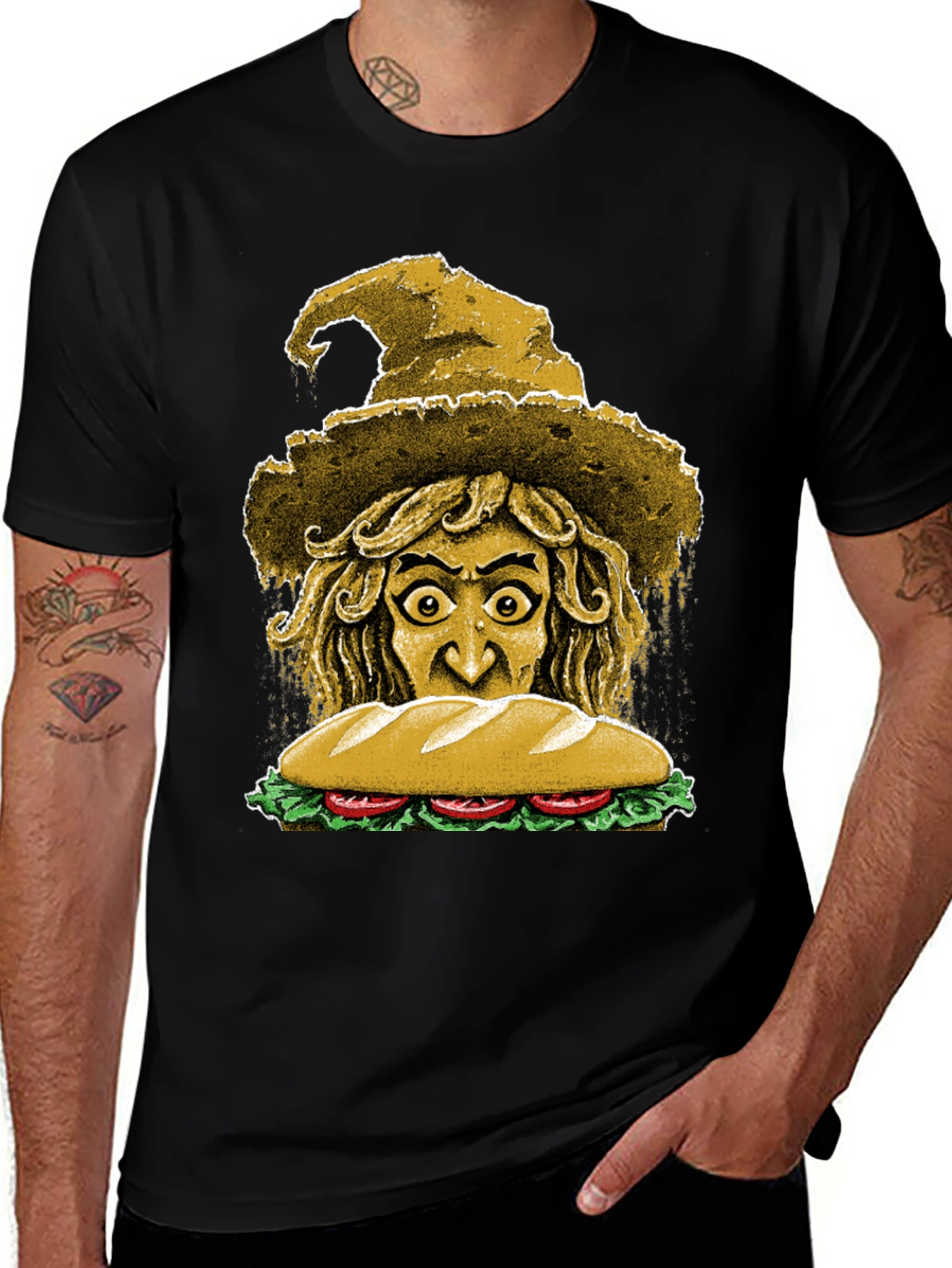 Sandwich Witch Graphic Tee - Unique Foodie T-Shirt