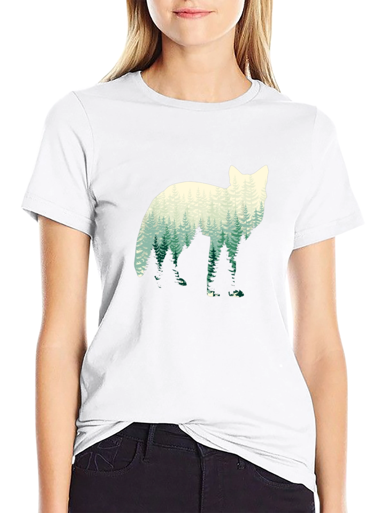 Nature Wolf Graphic Tee - Mens Black T-Shirt