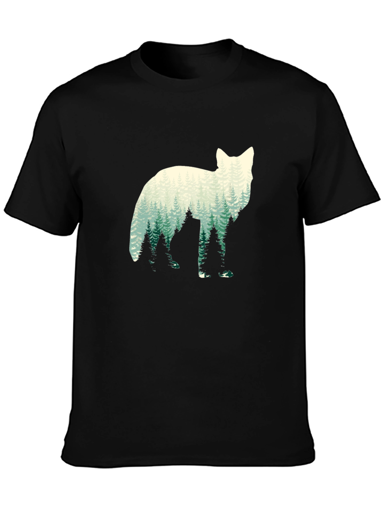 Nature Wolf Graphic Tee - Mens Black T-Shirt