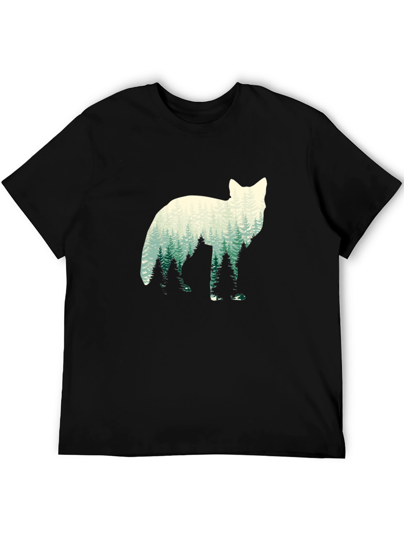 Nature Wolf Graphic Tee - Mens Black T-Shirt