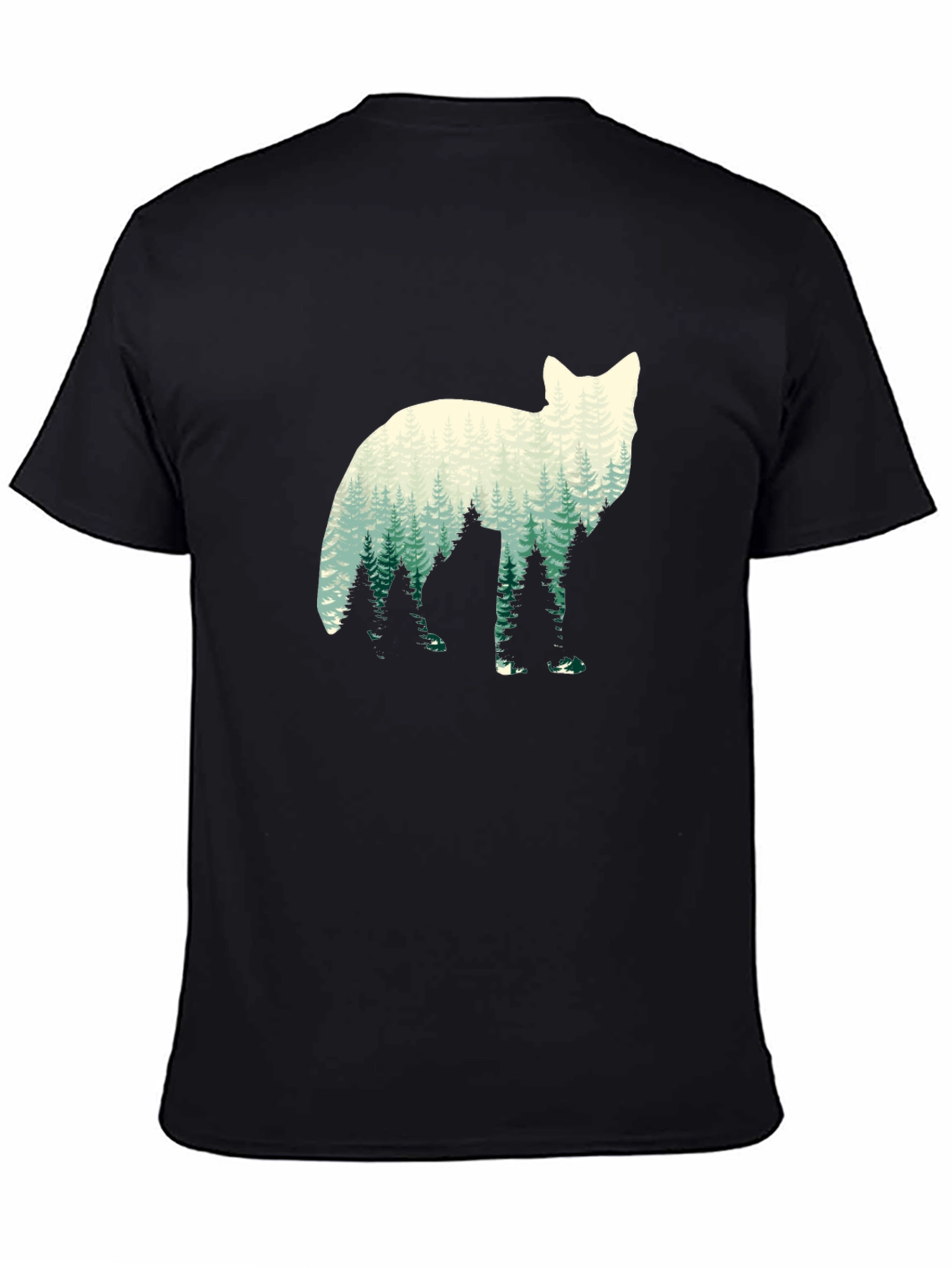 Nature Wolf Graphic Tee - Mens Black T-Shirt