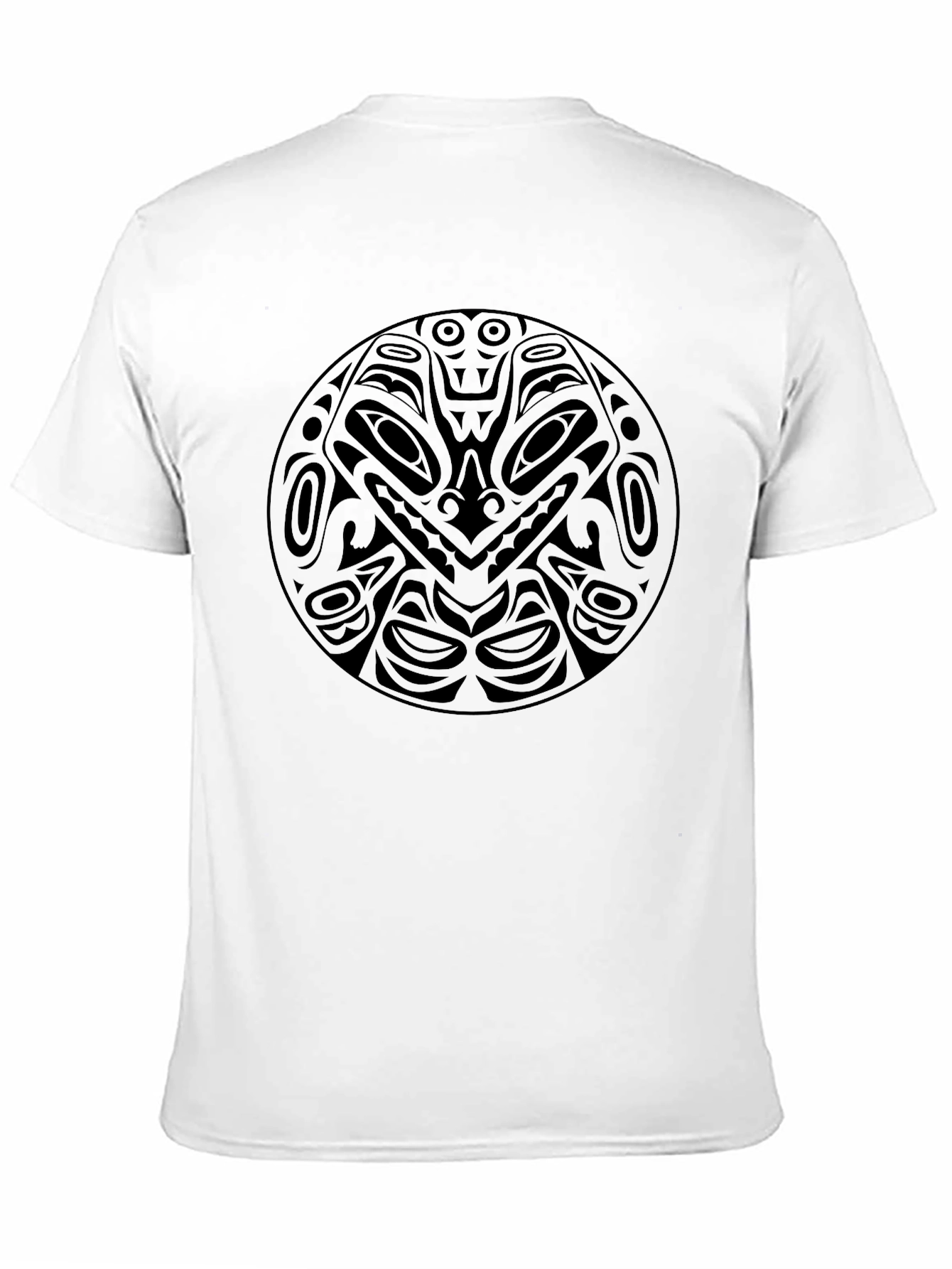 Black T-Shirt with Tribal Circle Graphic Design