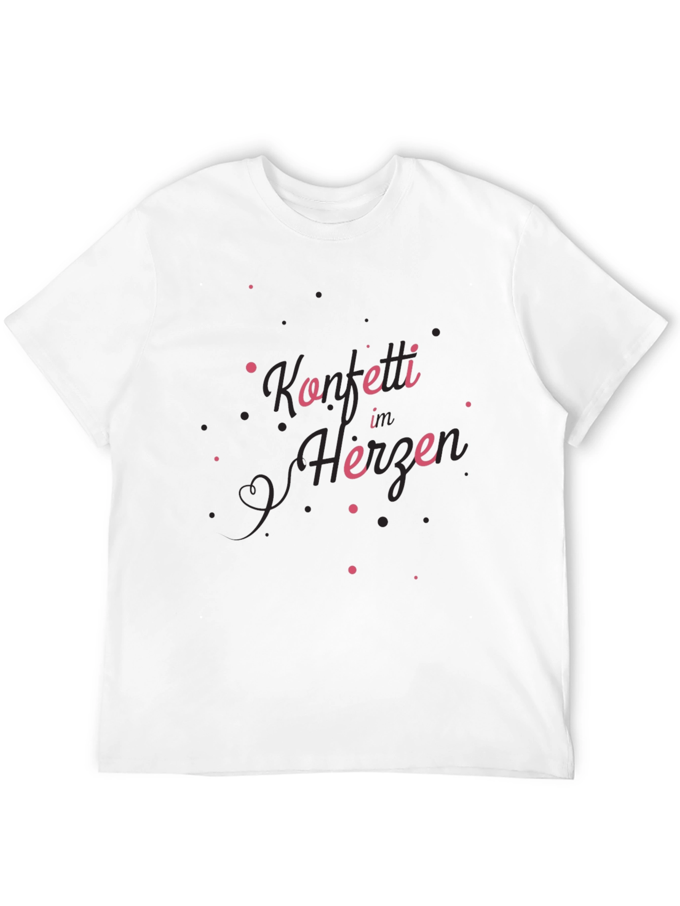 Konfetti im Herzen Graphic Tee - Stylish Black T-Shirt