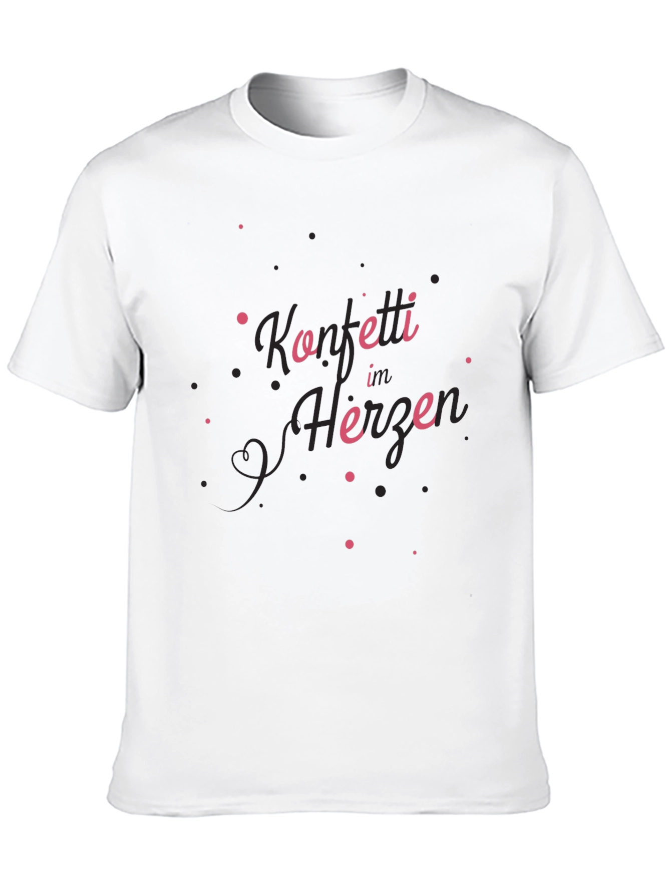 Konfetti im Herzen Graphic Tee - Stylish Black T-Shirt