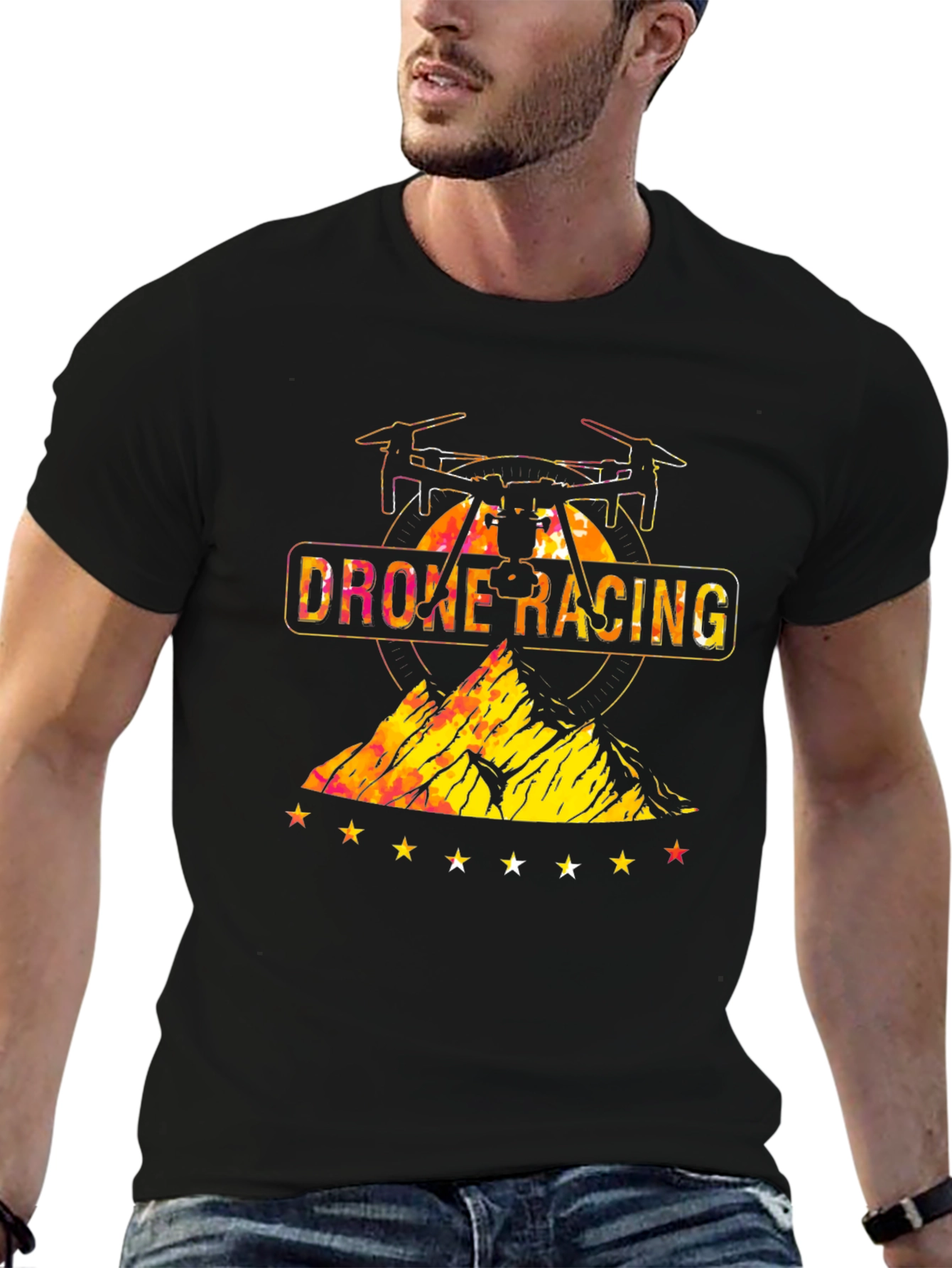 Drone Racing Graphic T-Shirt - Mens Black Tee