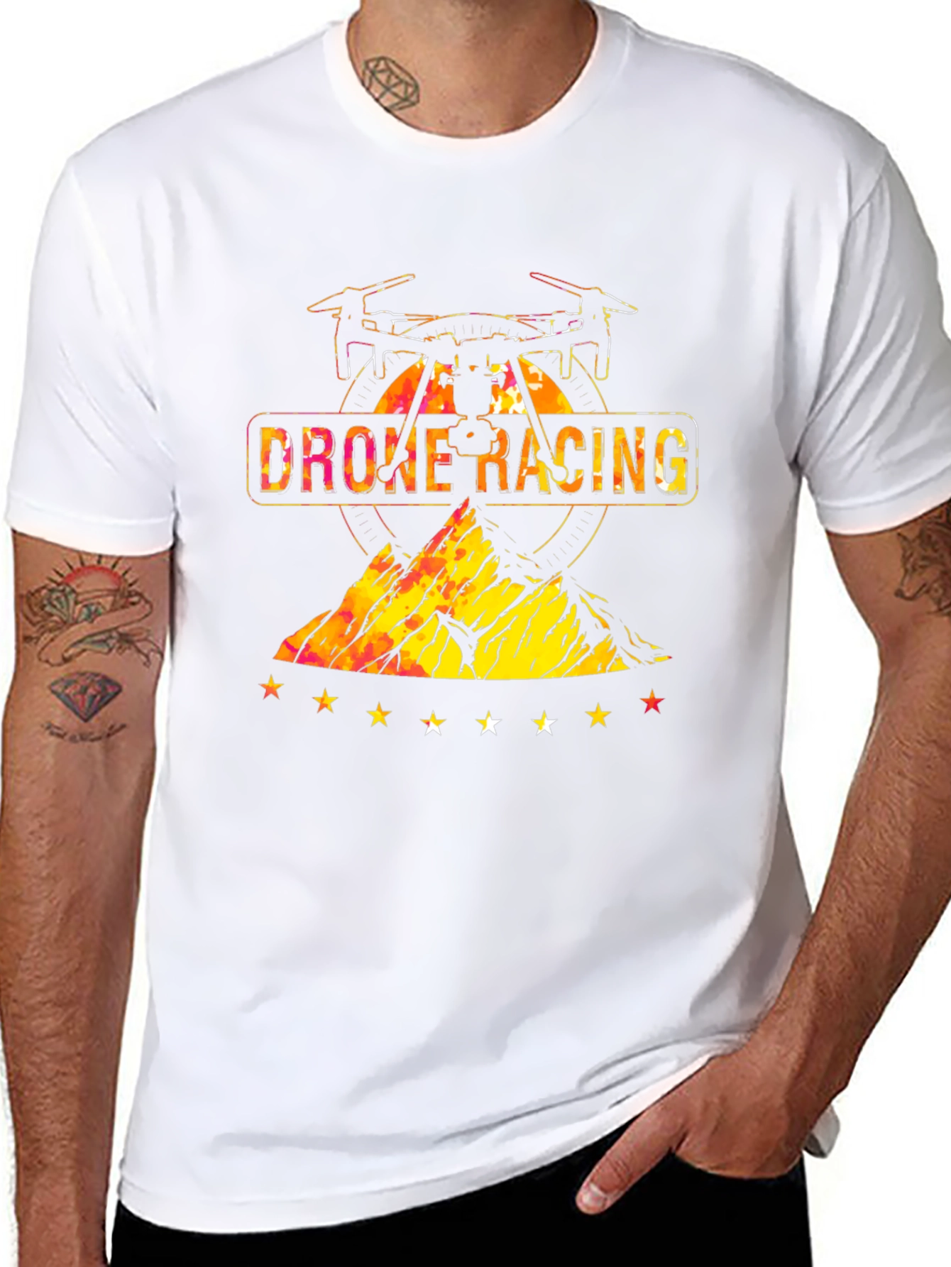Drone Racing Graphic T-Shirt - Mens Black Tee