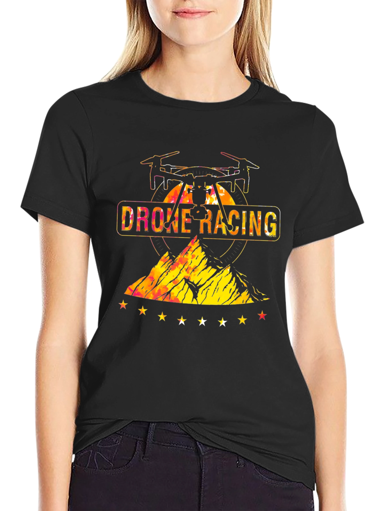 Drone Racing Graphic T-Shirt - Mens Black Tee