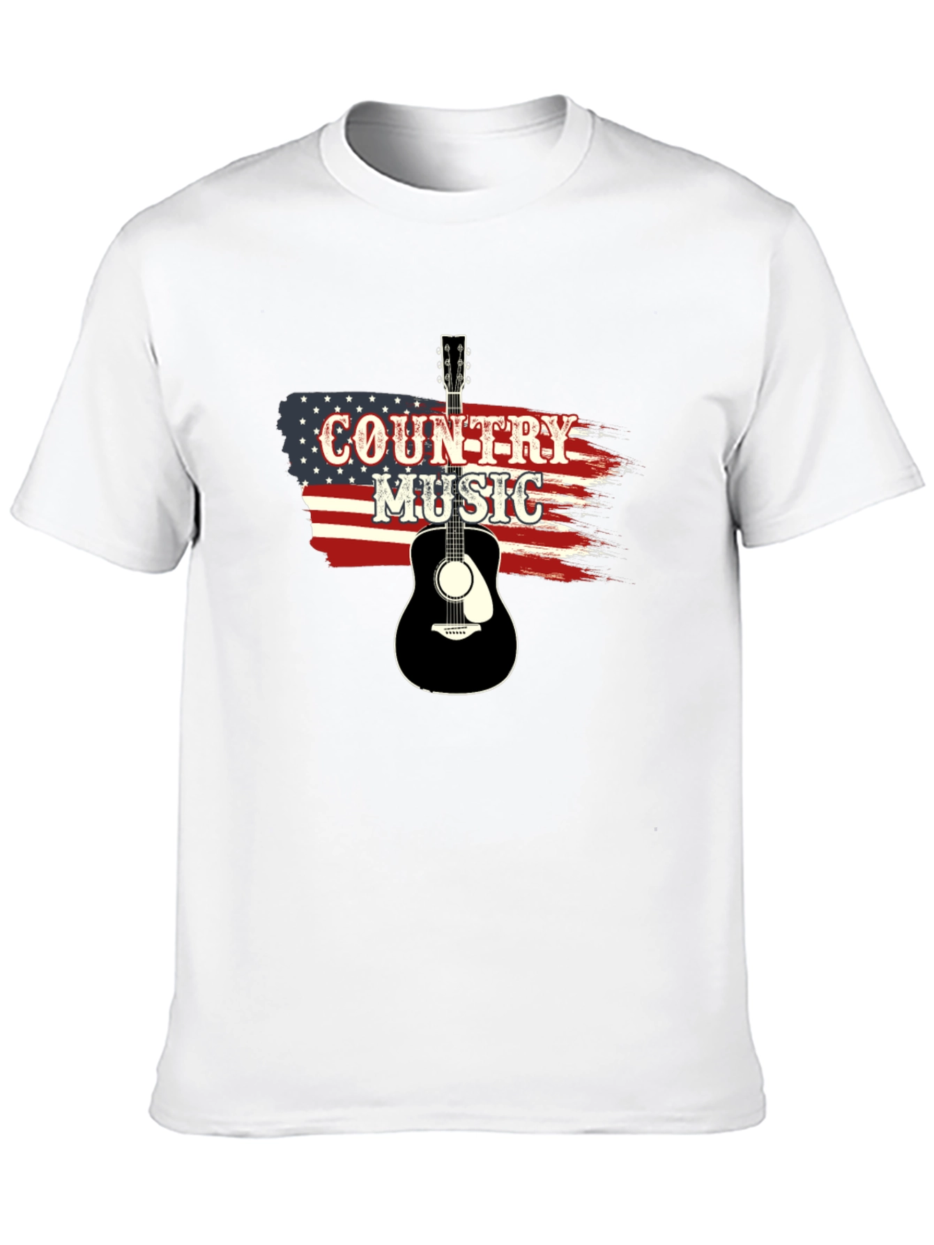 Country Music Guitar American Flag T-Shirt