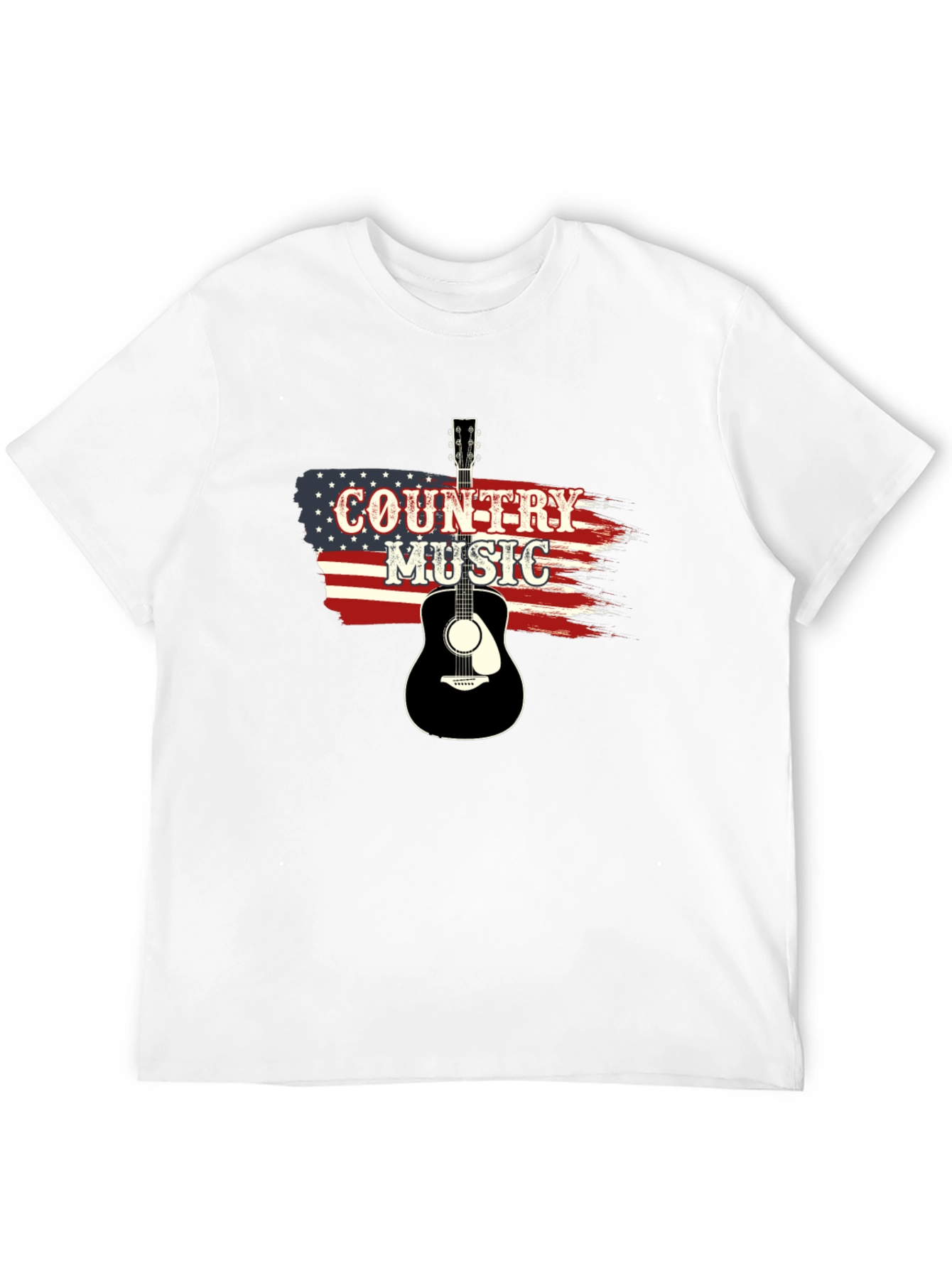Country Music Guitar American Flag T-Shirt