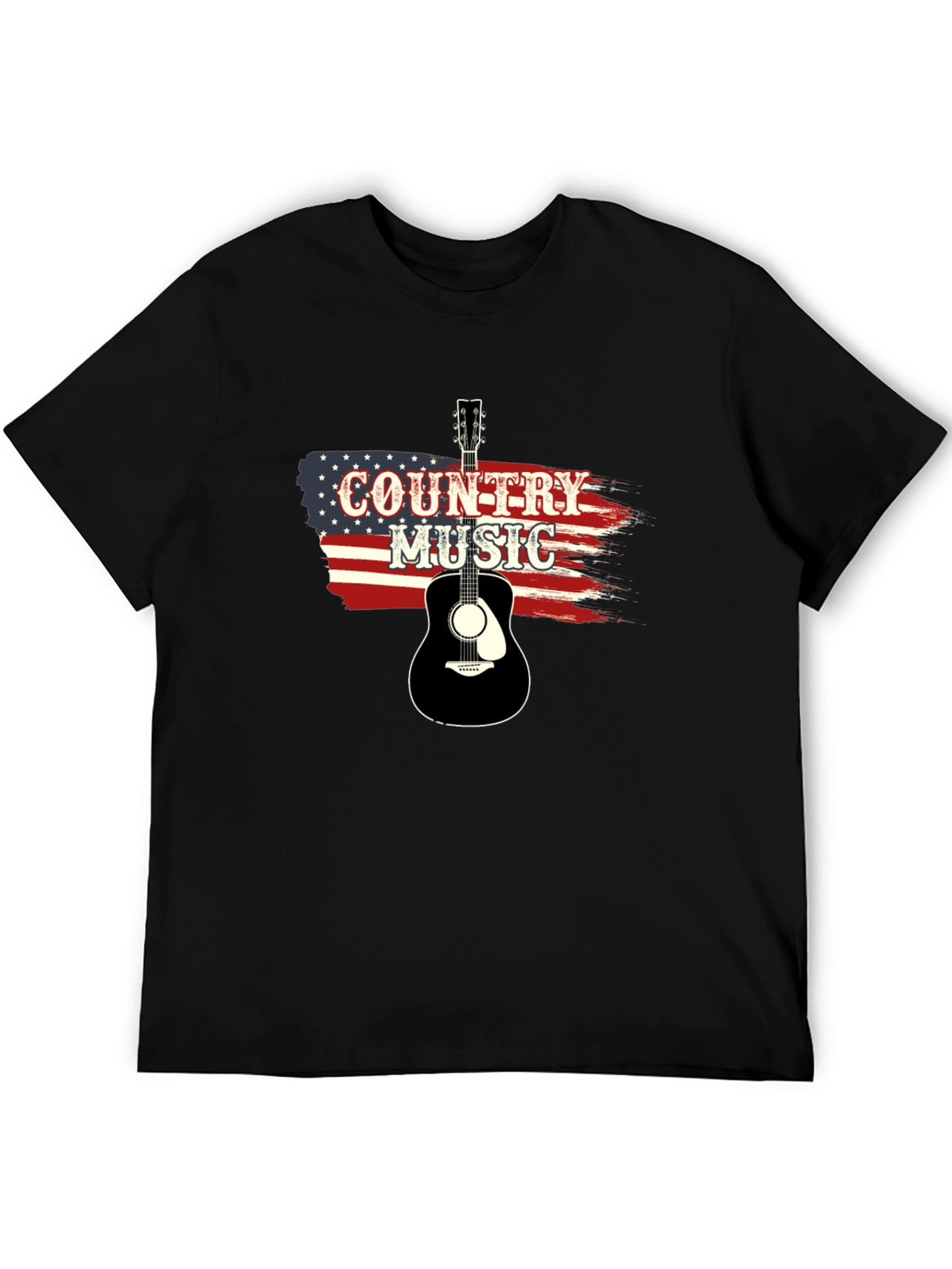 Country Music Guitar American Flag T-Shirt
