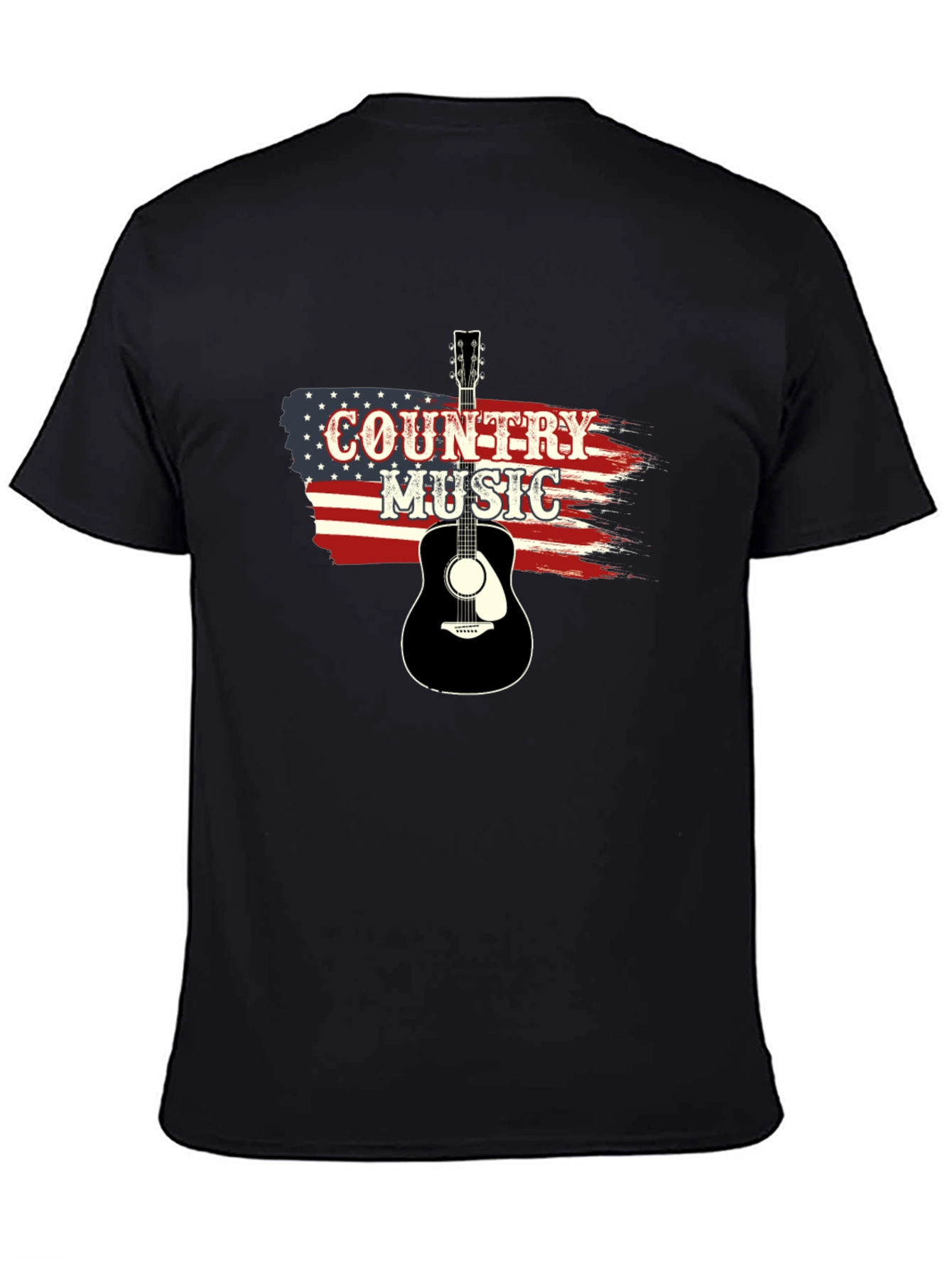 Country Music Guitar American Flag T-Shirt