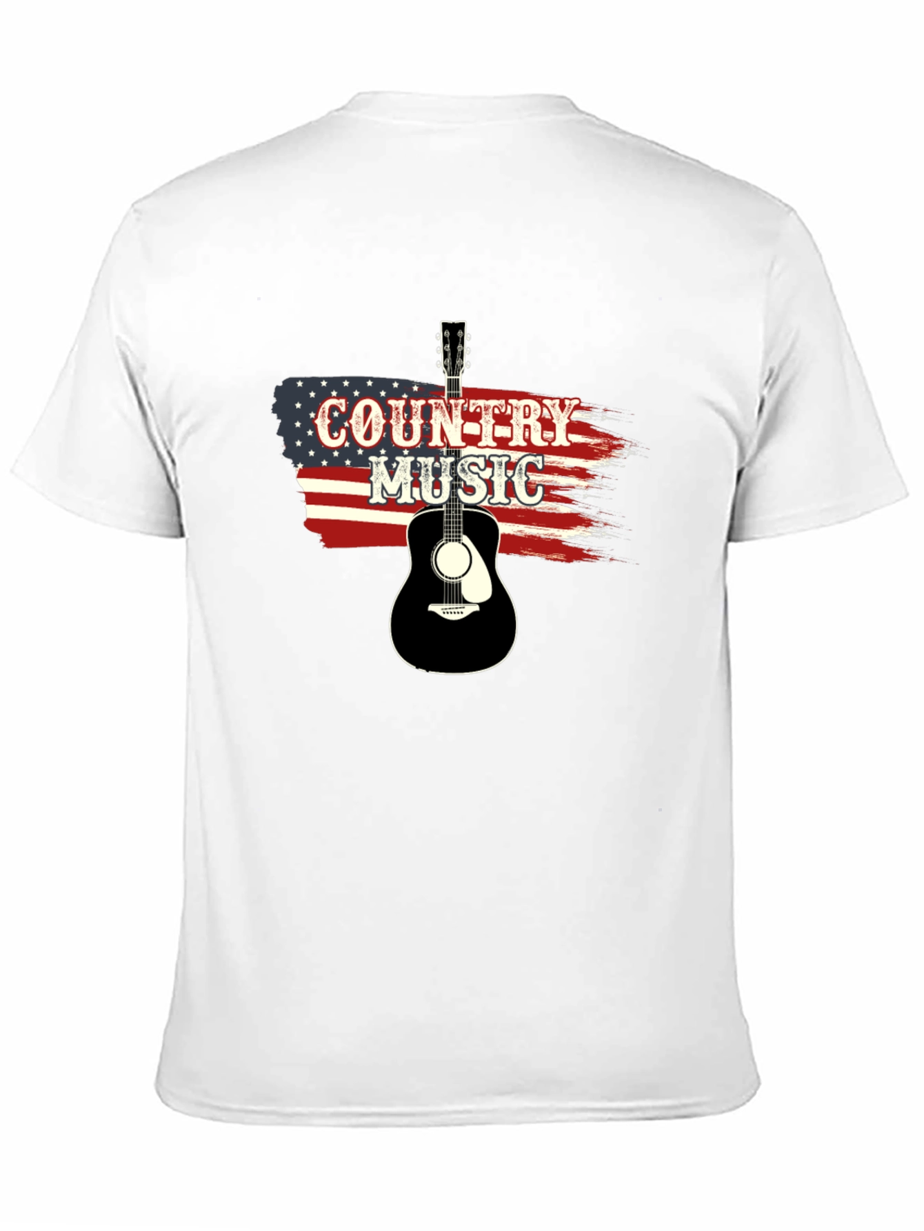 Country Music Guitar American Flag T-Shirt
