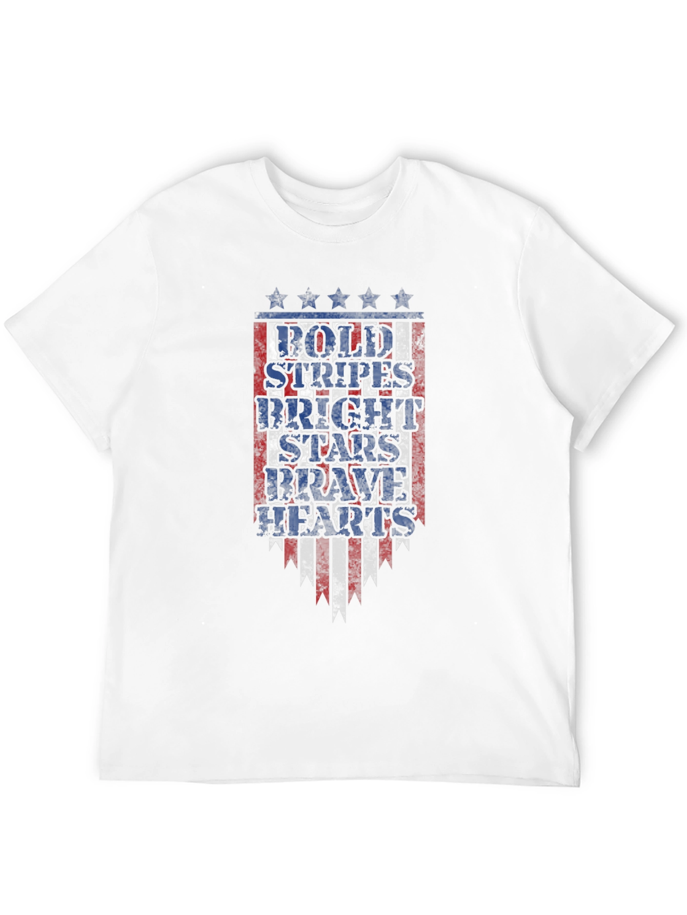 Patriotic Graphic Tee - Bold Stripes Bright Stars