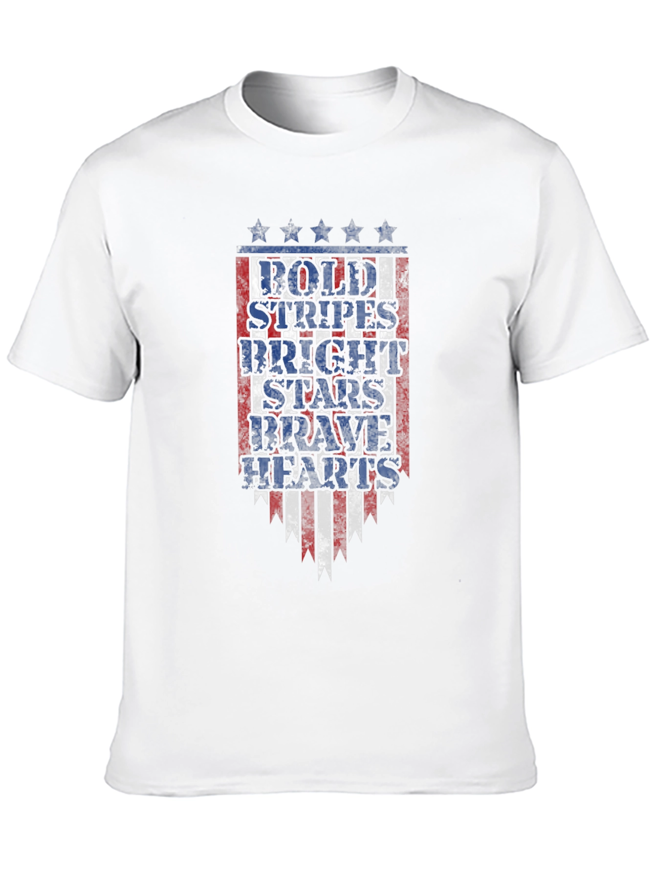 Patriotic Graphic Tee - Bold Stripes Bright Stars