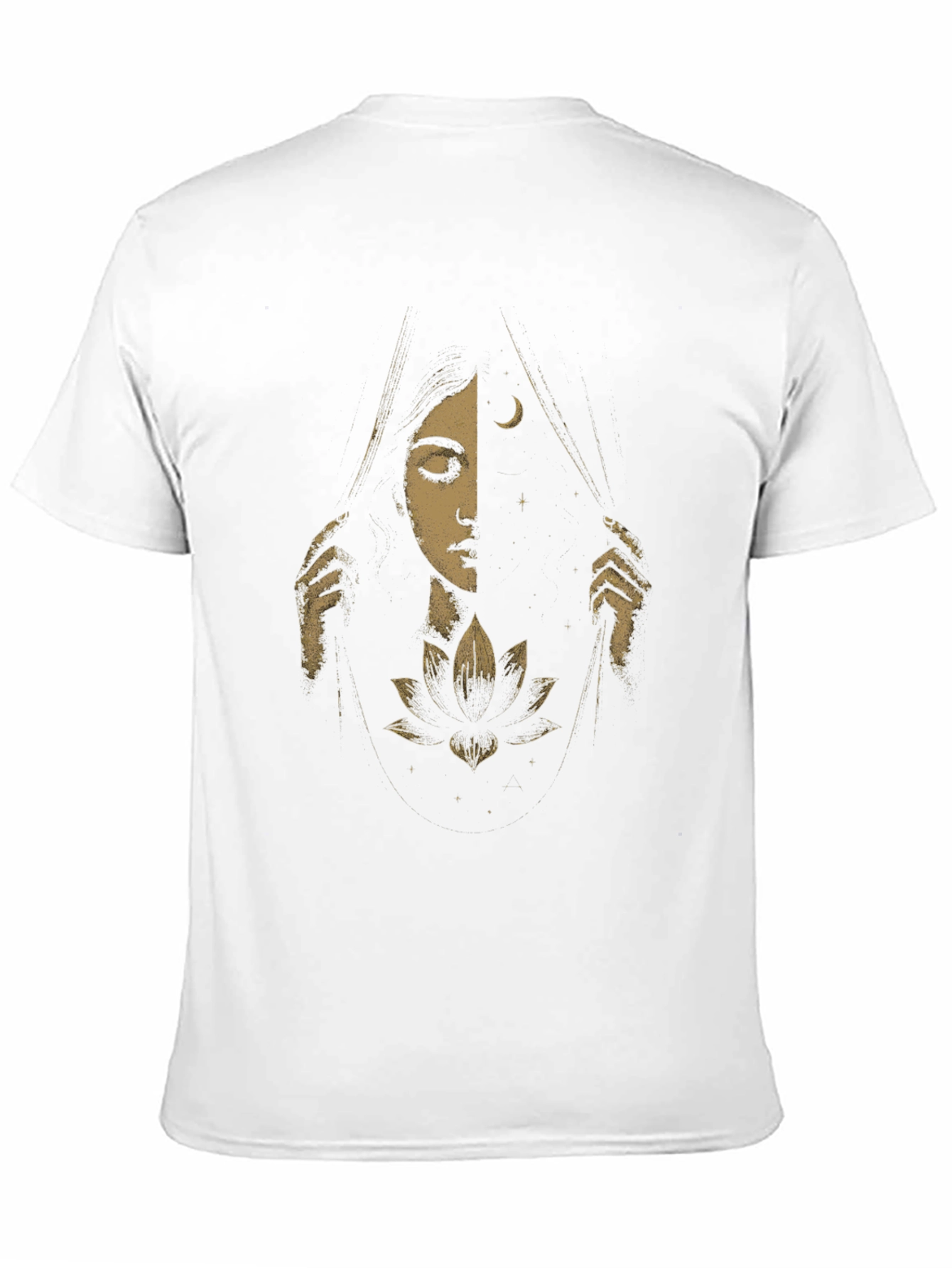 Celestial Lotus Graphic Tee - Black Cotton T-Shirt
