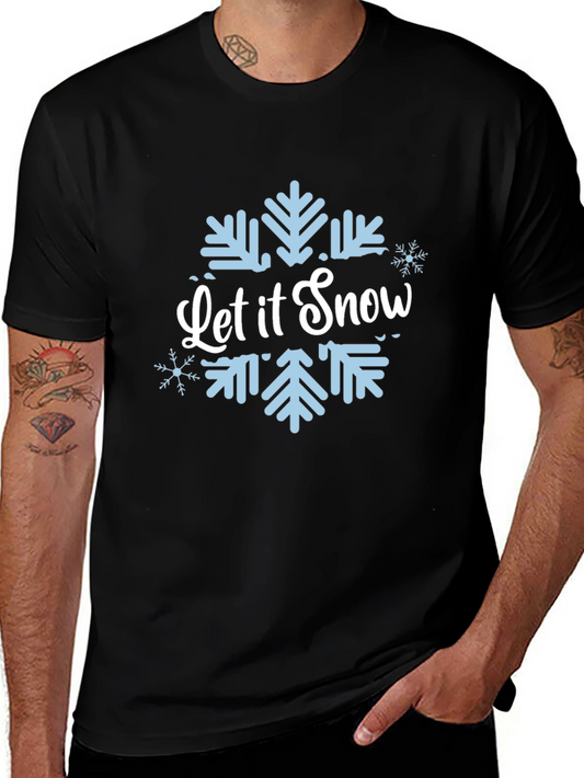 Let it Snow Black Snowflake Tee