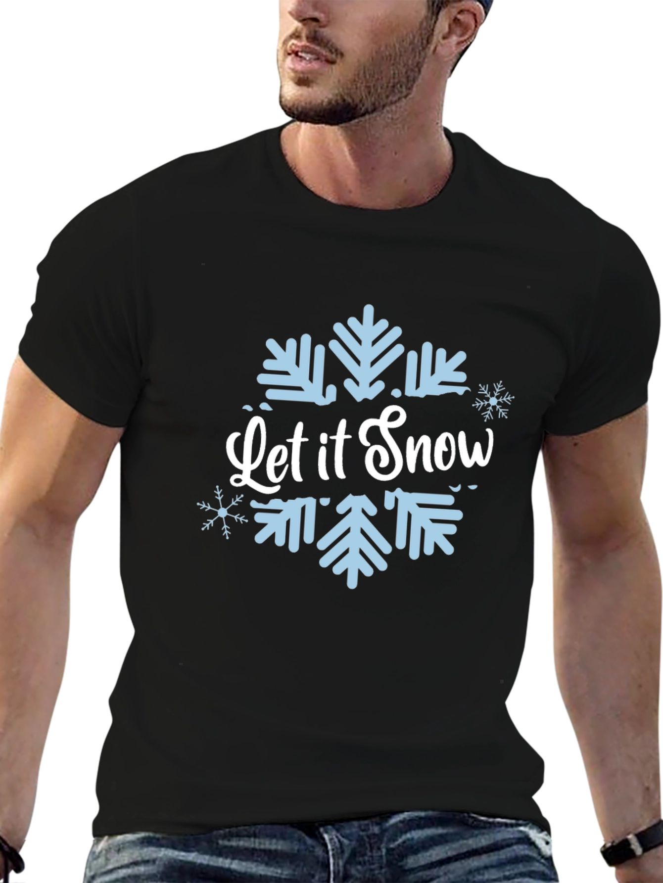 Let it Snow Black Snowflake Tee