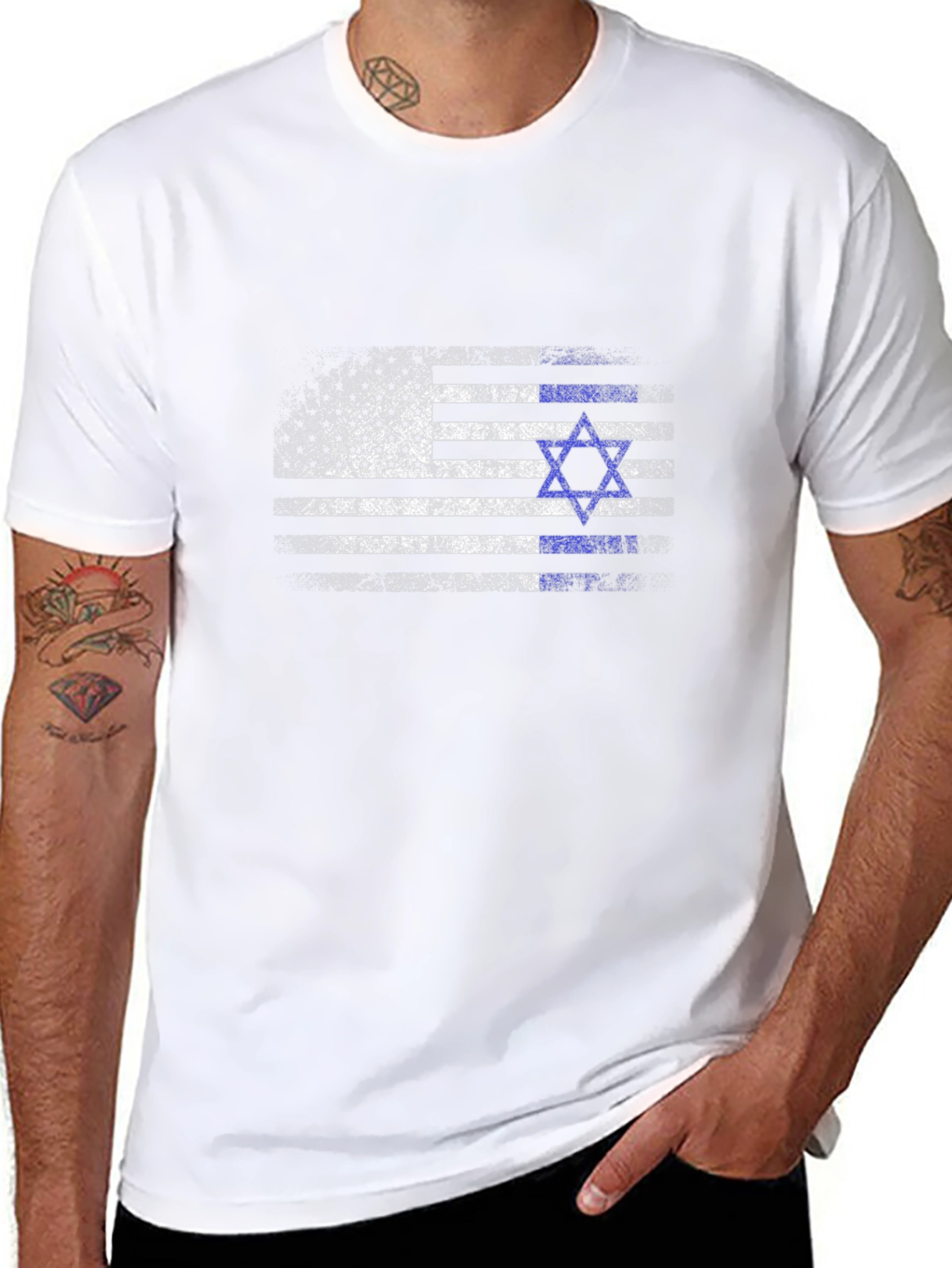 USA Israel Flag Graphic T-Shirt