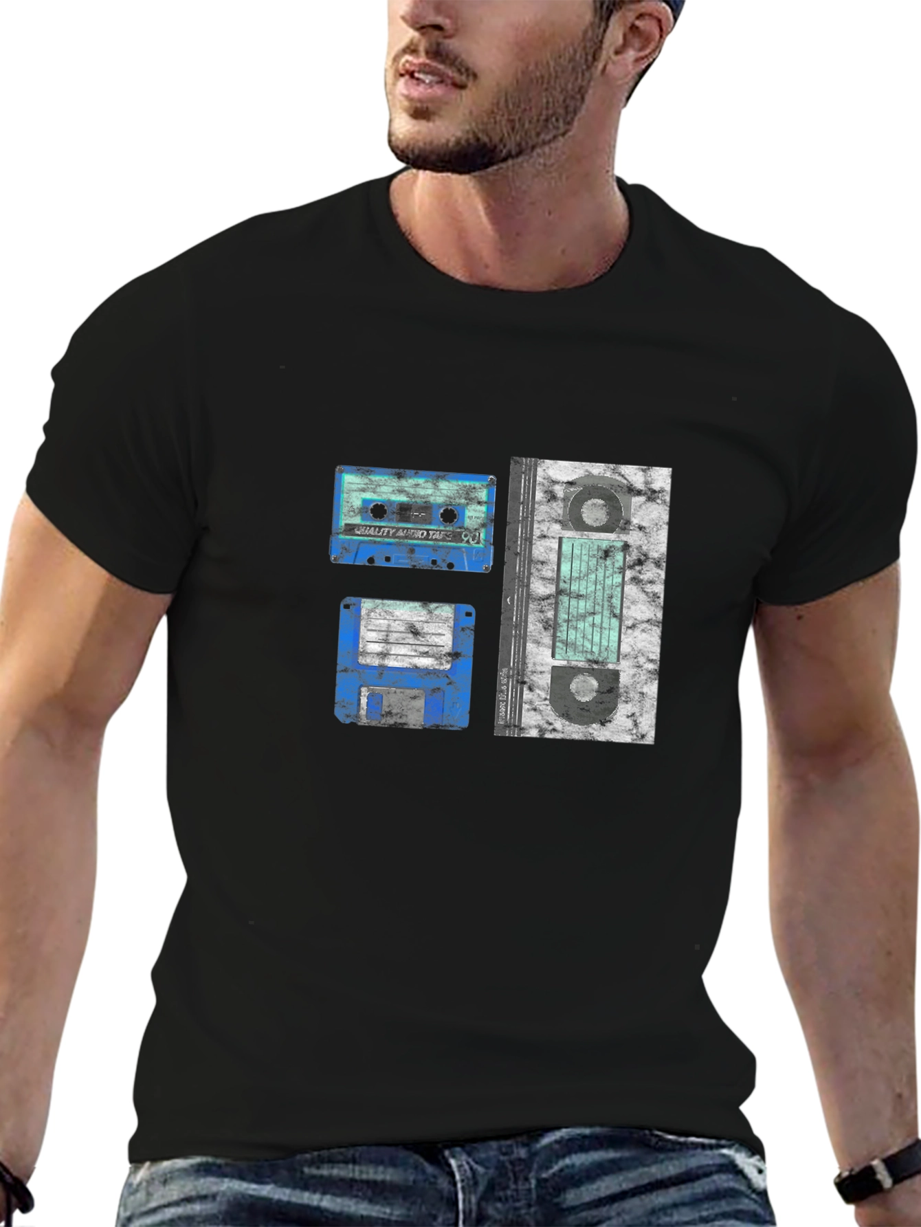 Retro Media Black T-Shirt
