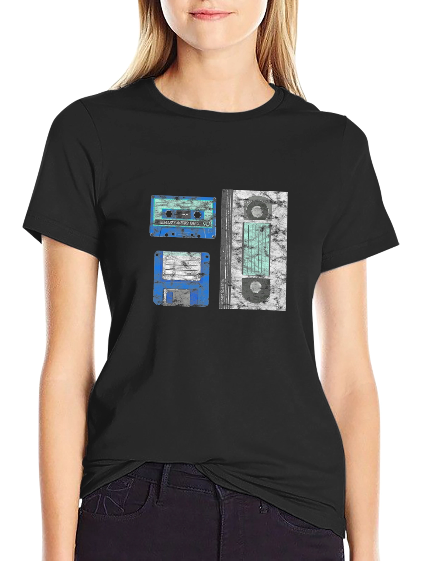 Retro Media Black T-Shirt