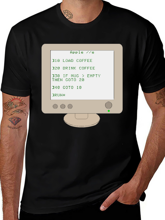 Retro Computer T-Shirt - Apple IIe BASIC Code