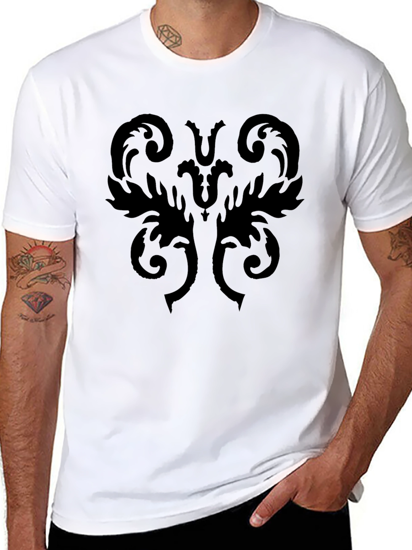Black Ornamental Graphic Tee
