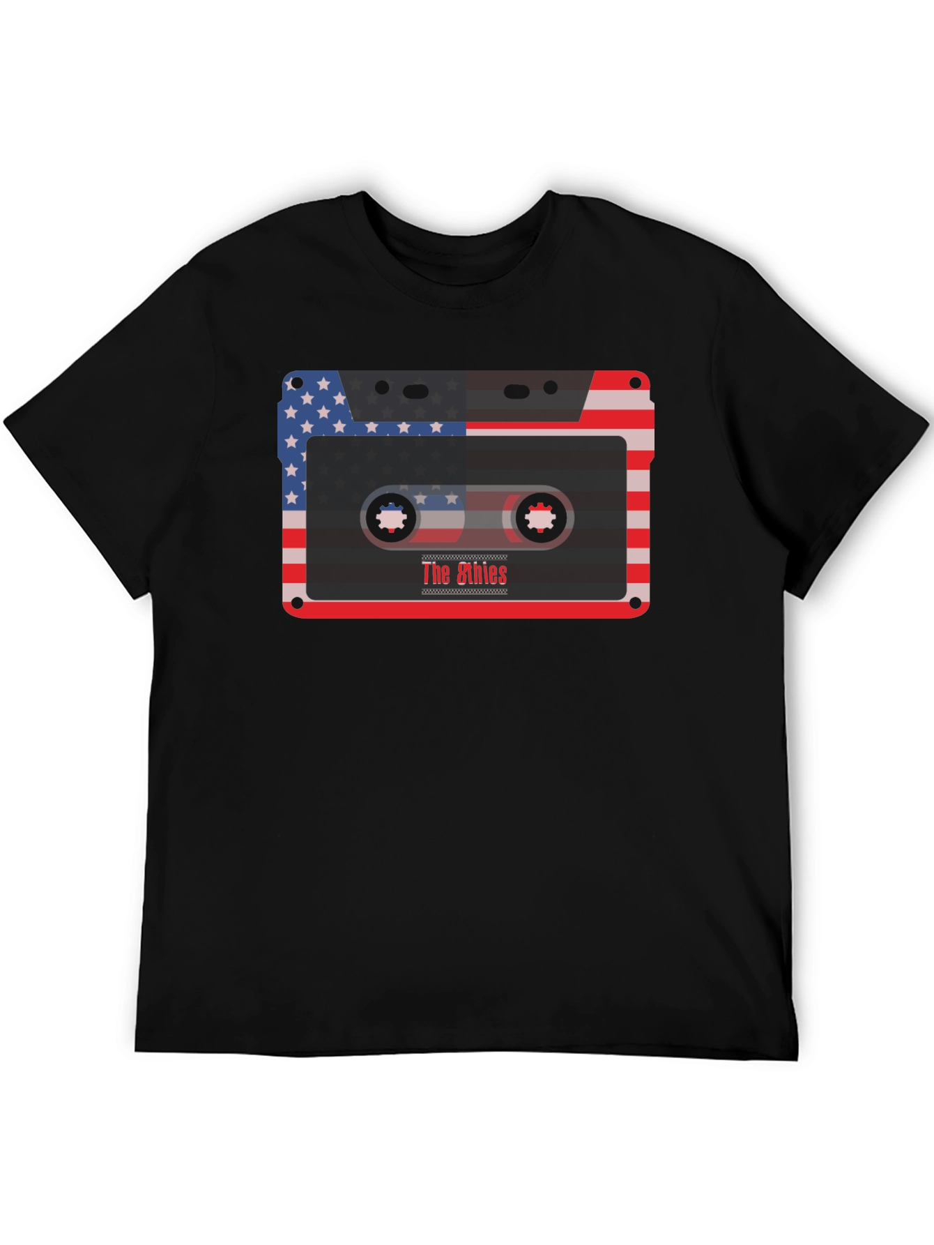 Retro 80s Cassette Tape USA Flag Graphic Tee