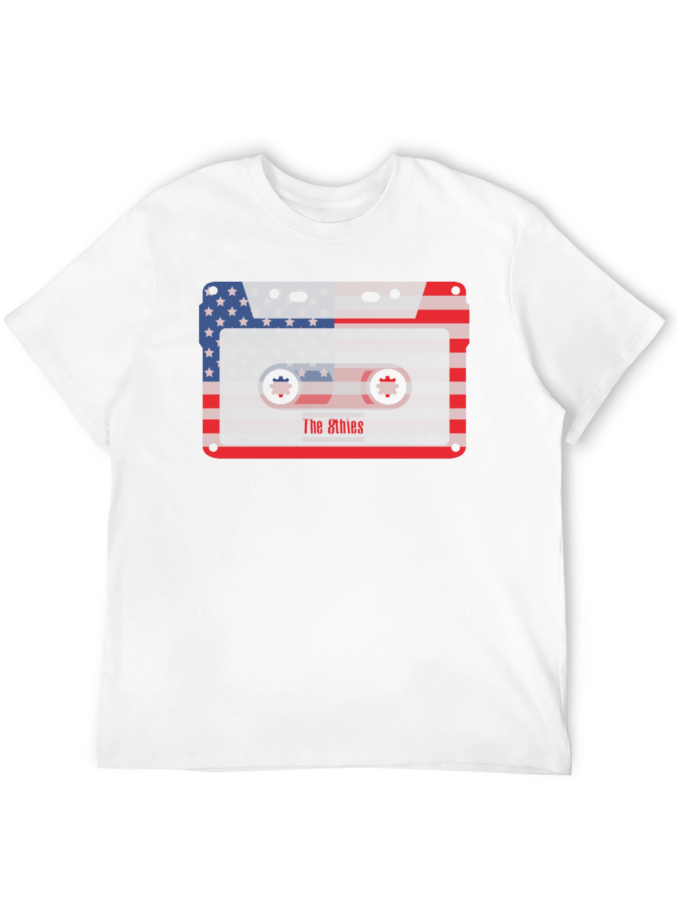 Retro 80s Cassette Tape USA Flag Graphic Tee