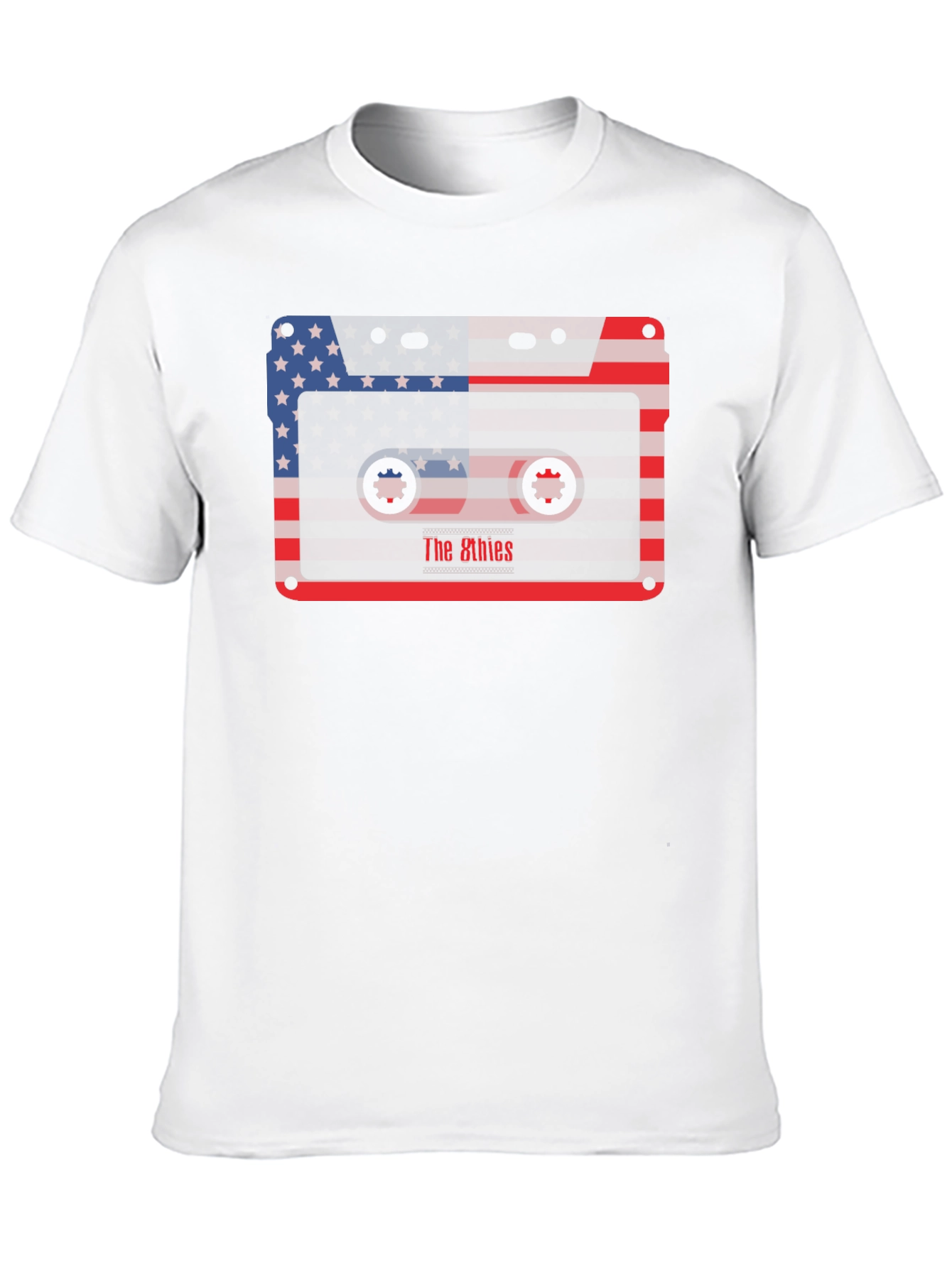 Retro 80s Cassette Tape USA Flag Graphic Tee