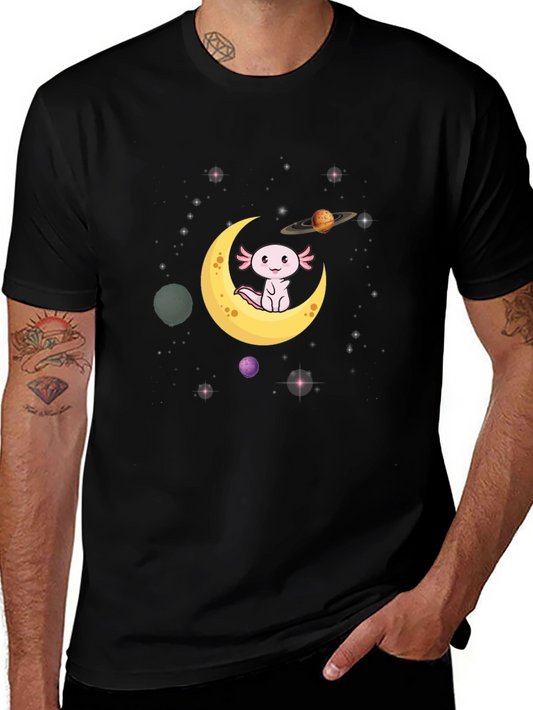 Axolotl Moon T-Shirt - Space Cute