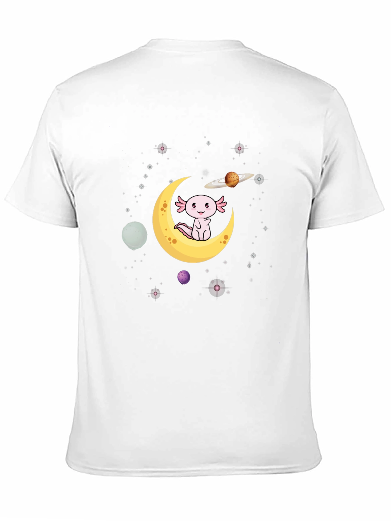 Axolotl Moon T-Shirt - Space Cute