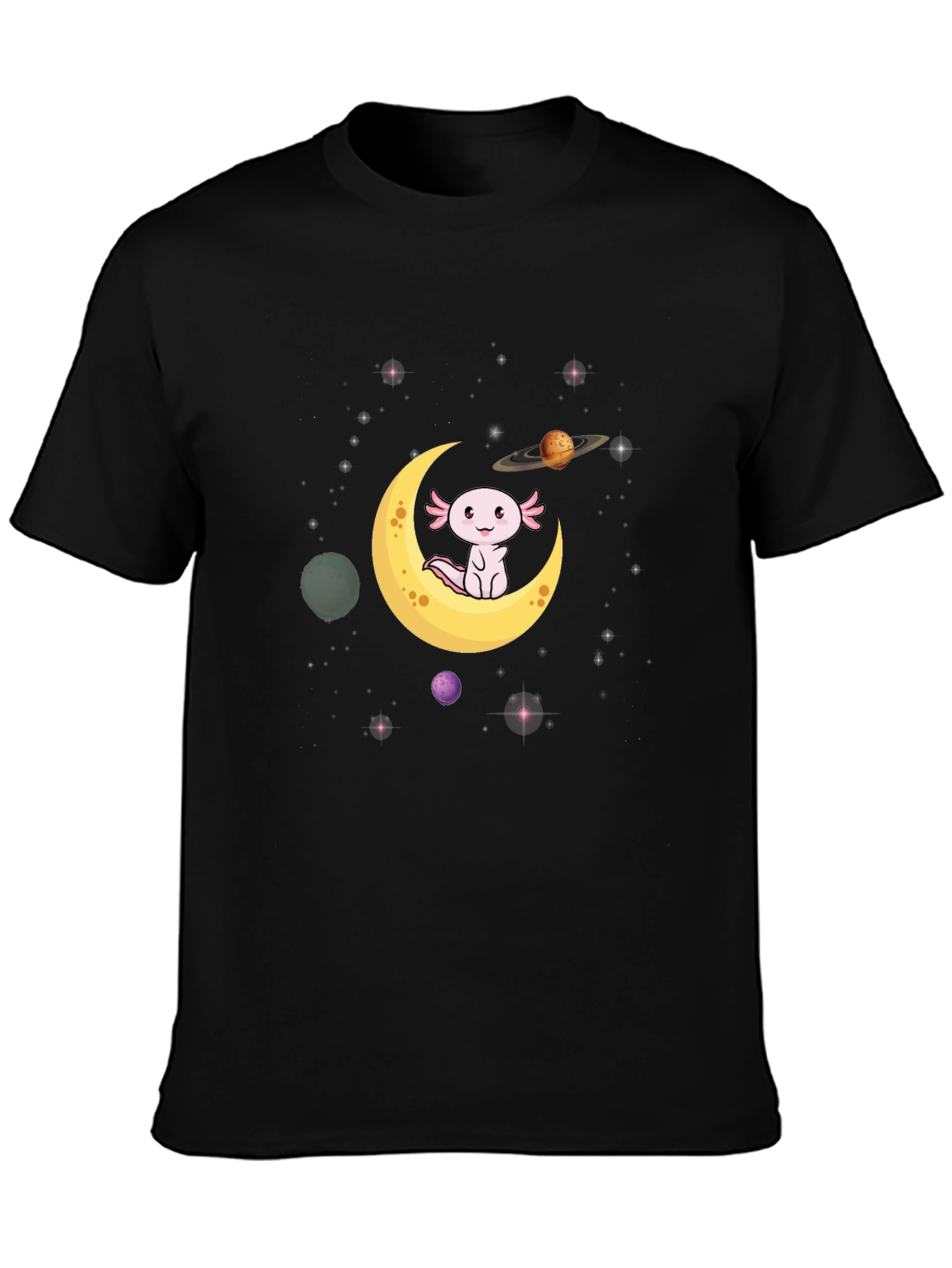 Axolotl Moon T-Shirt - Space Cute