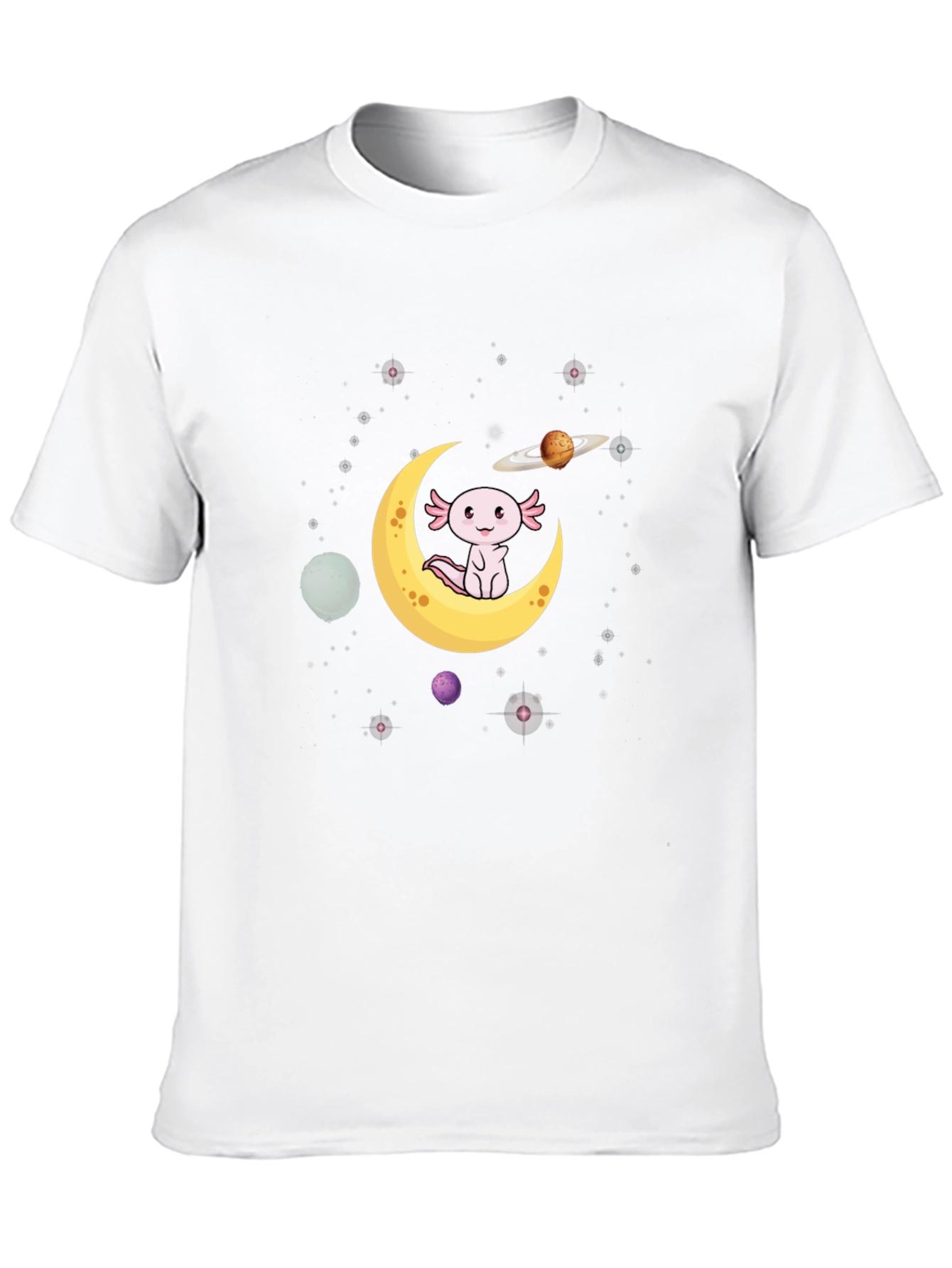 Axolotl Moon T-Shirt - Space Cute