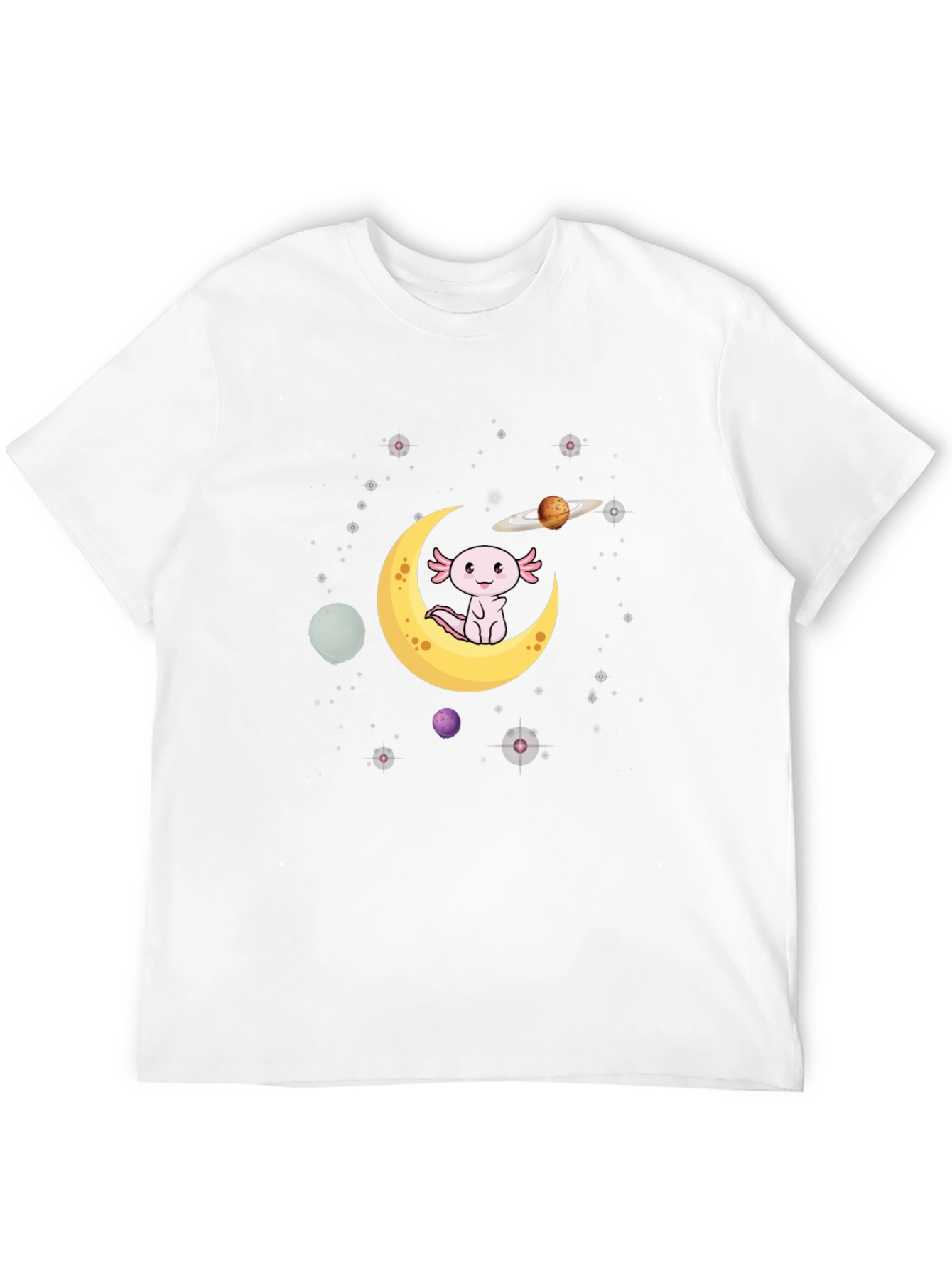 Axolotl Moon T-Shirt - Space Cute