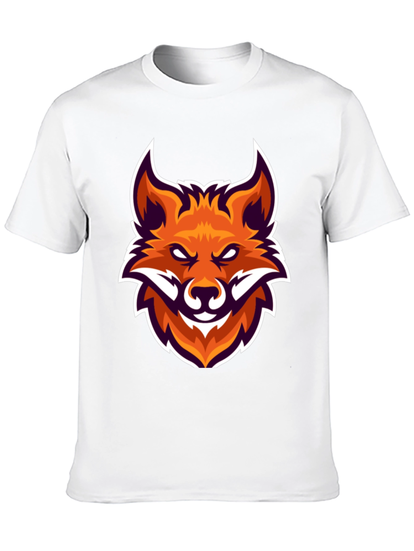 Black T-Shirt with Fox Head Graphic