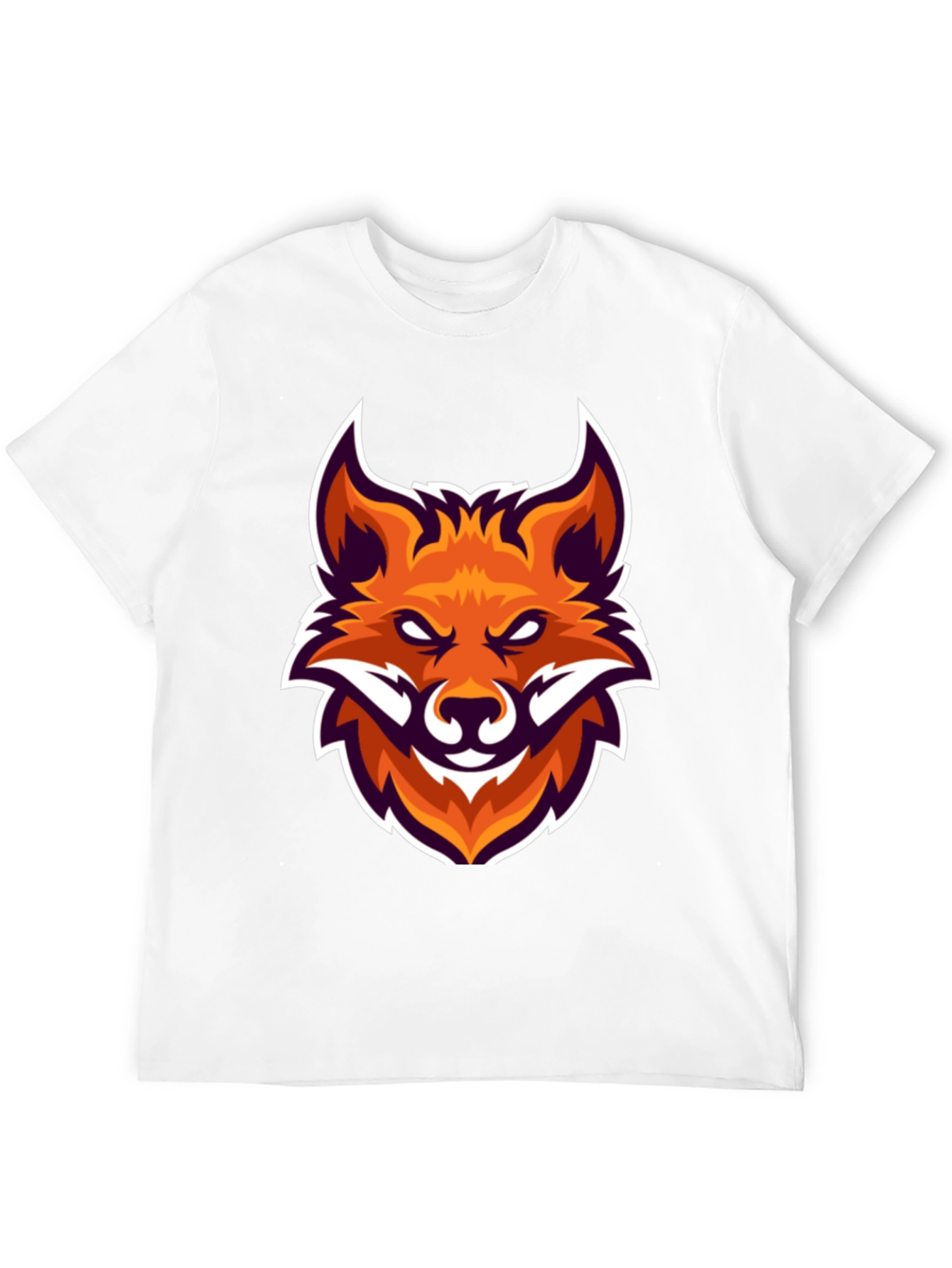 Black T-Shirt with Fox Head Graphic