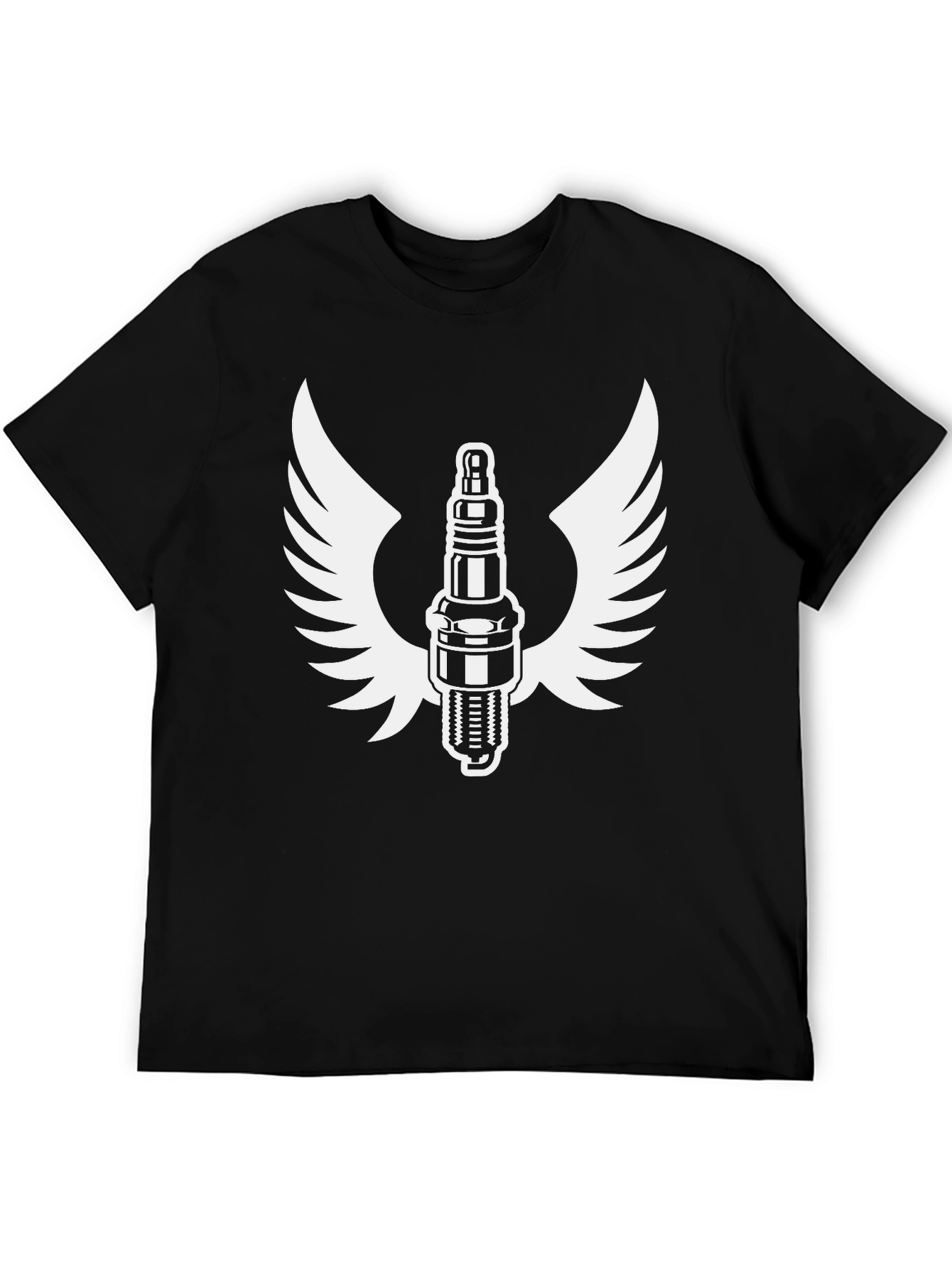 Spark Plug Wings Graphic Tee - Classic Black