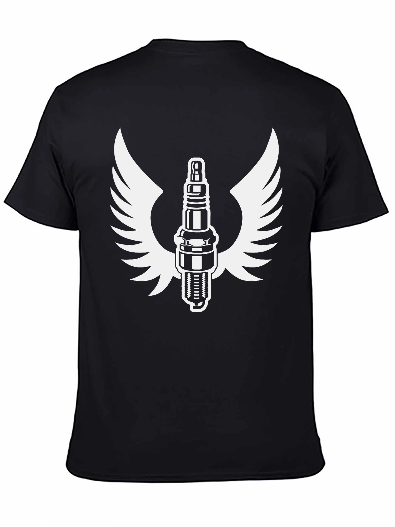 Spark Plug Wings Graphic Tee - Classic Black