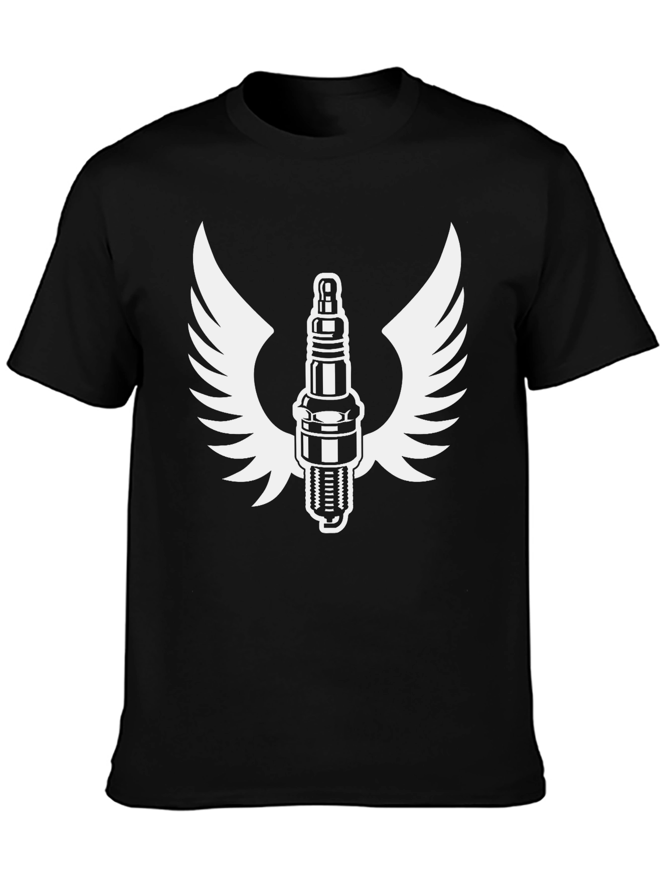 Spark Plug Wings Graphic Tee - Classic Black