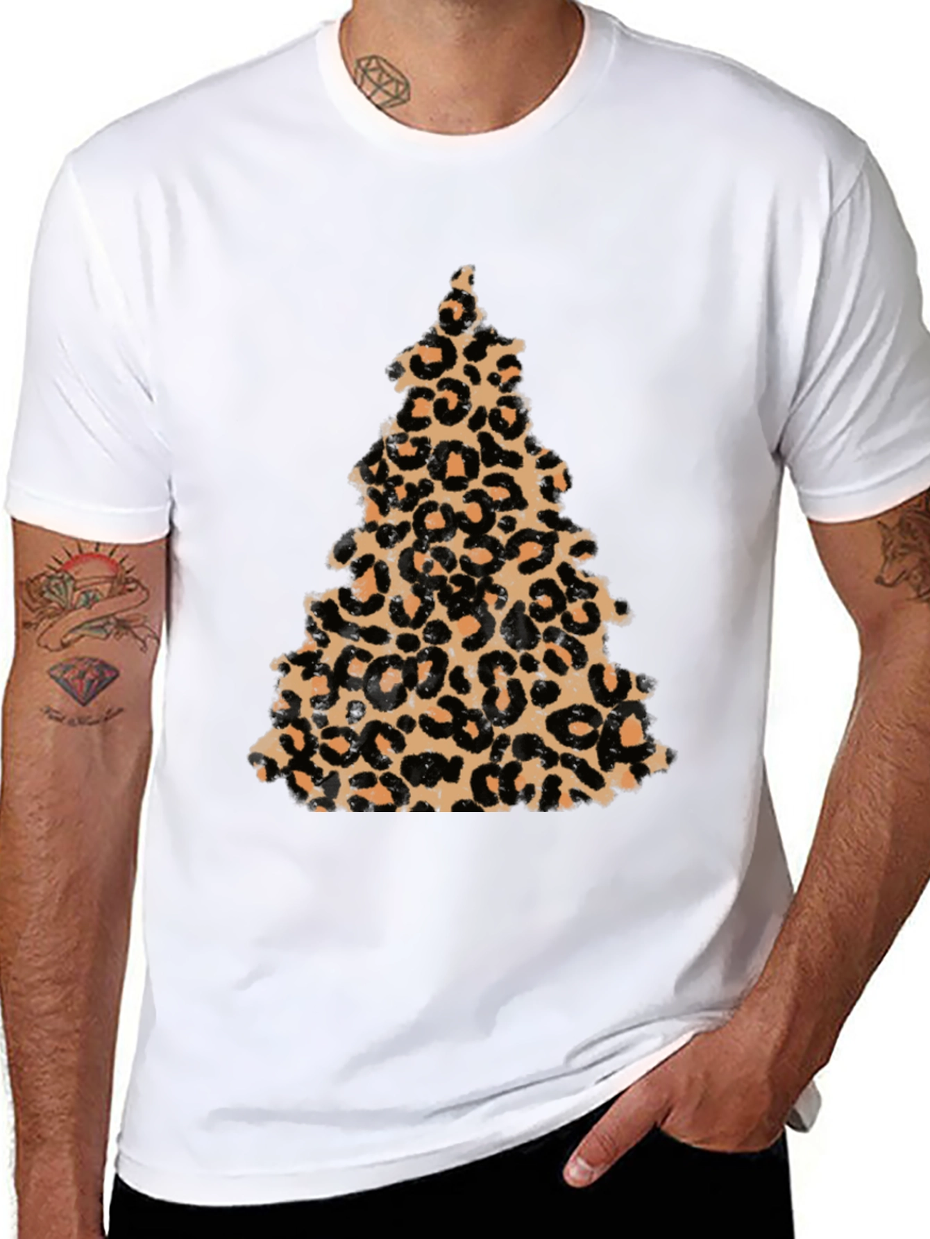 Leopard Print Christmas Tree T-Shirt