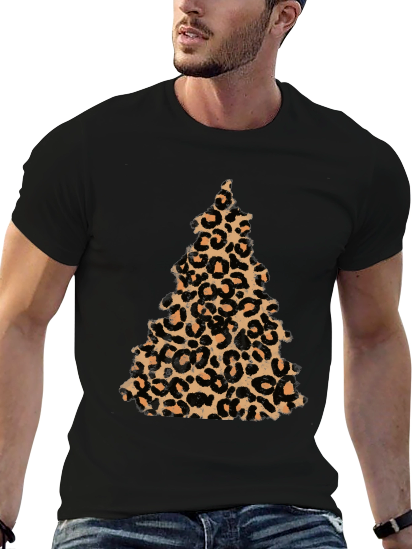 Leopard Print Christmas Tree T-Shirt