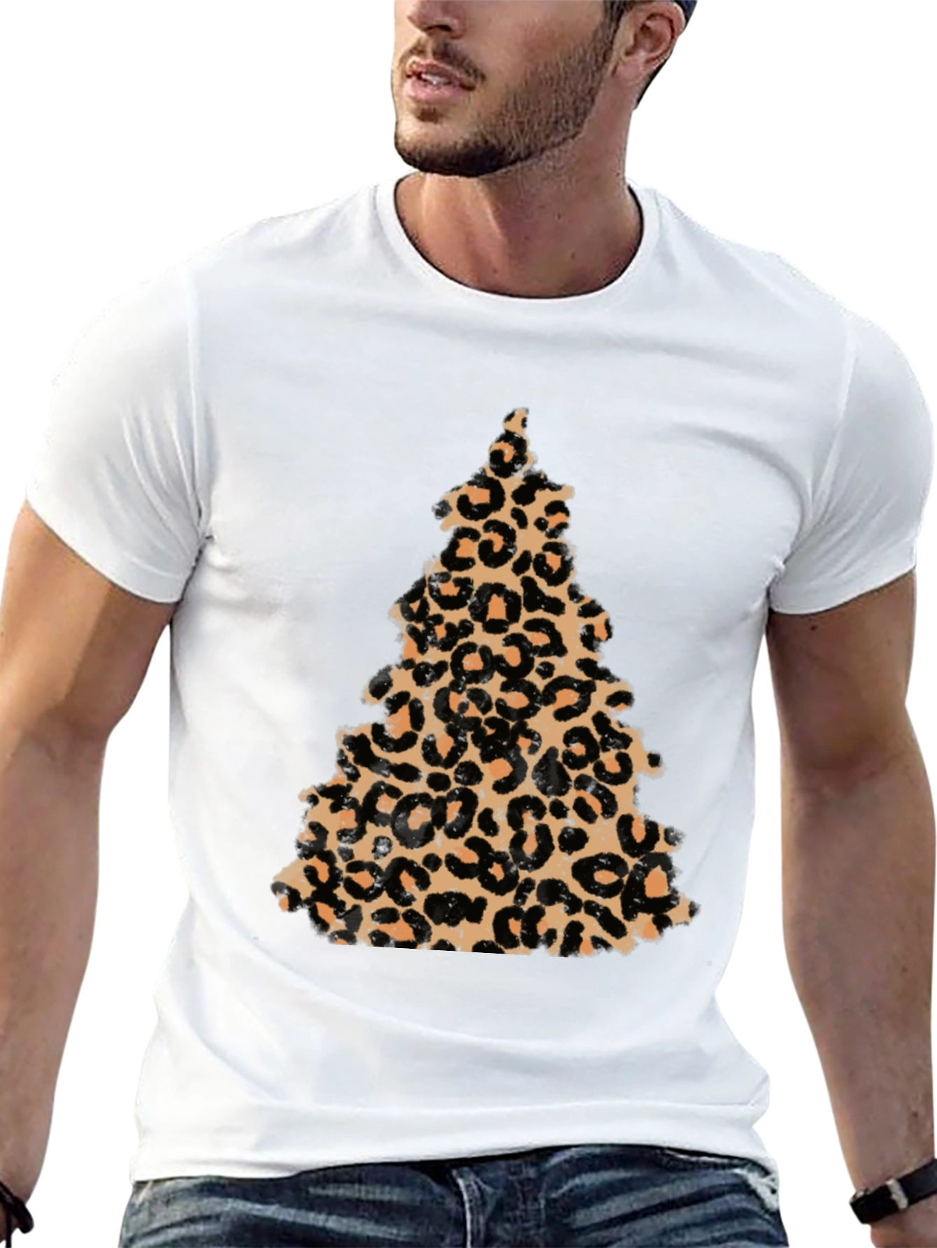 Leopard Print Christmas Tree T-Shirt