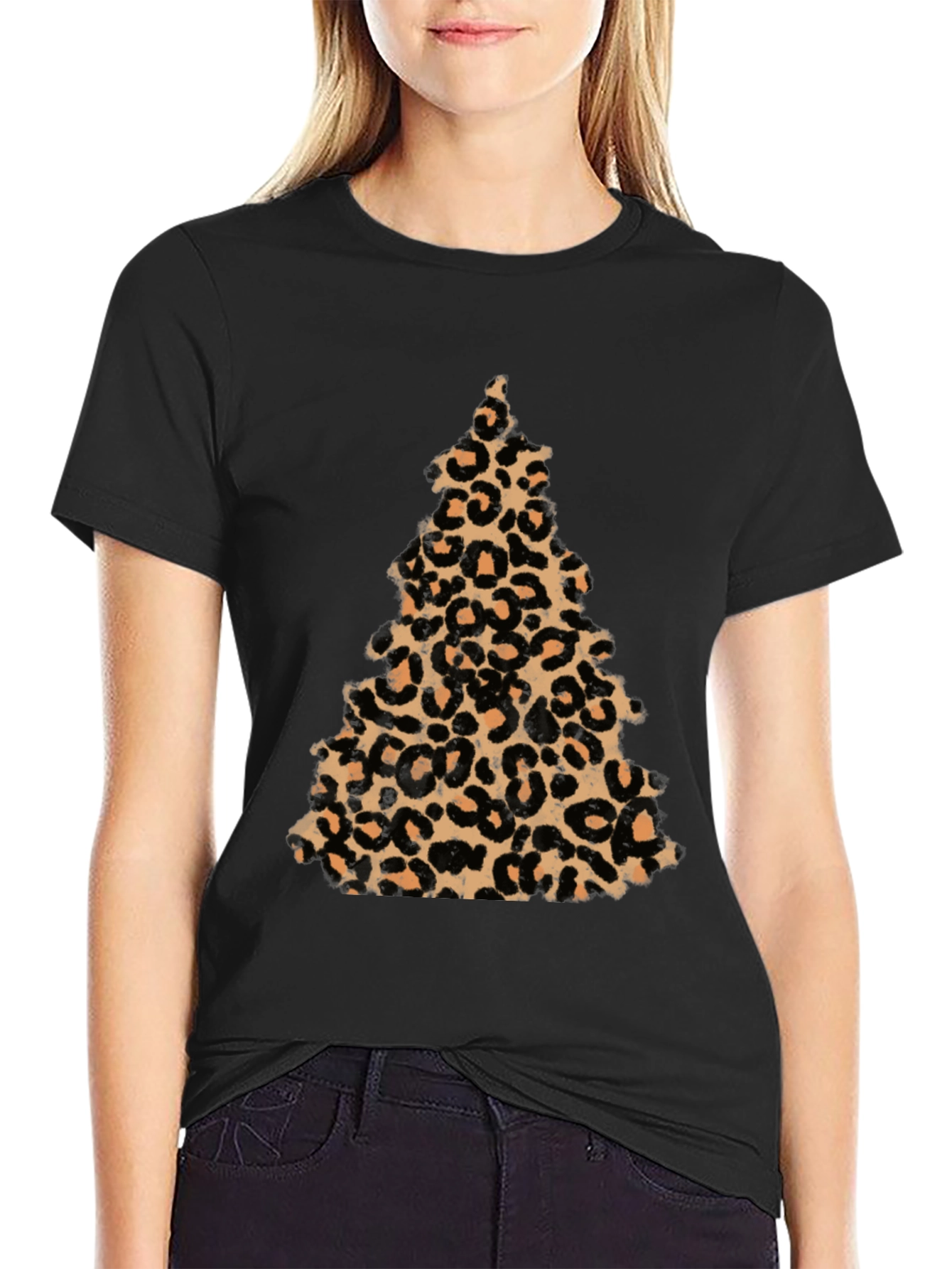 Leopard Print Christmas Tree T-Shirt