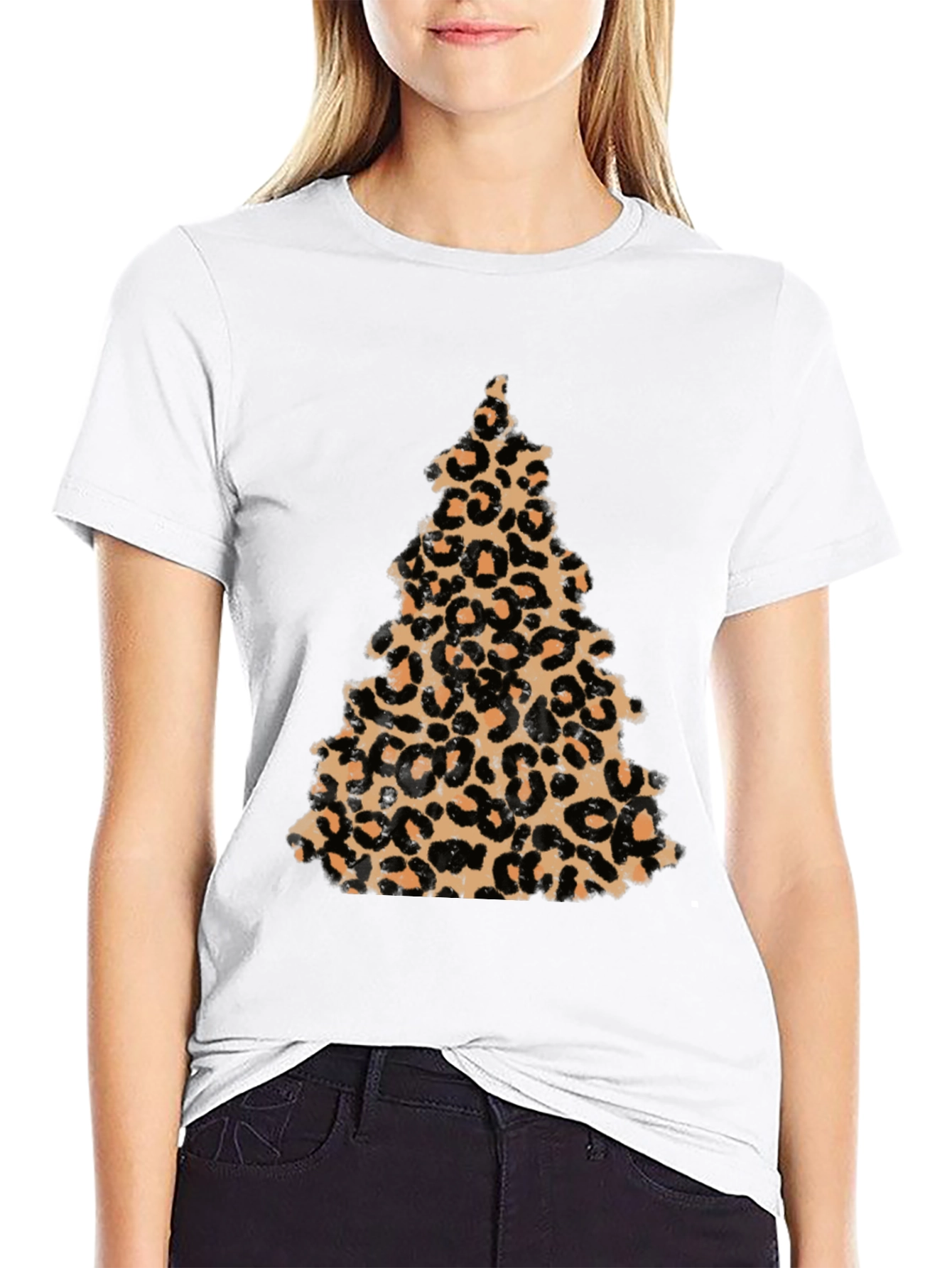 Leopard Print Christmas Tree T-Shirt