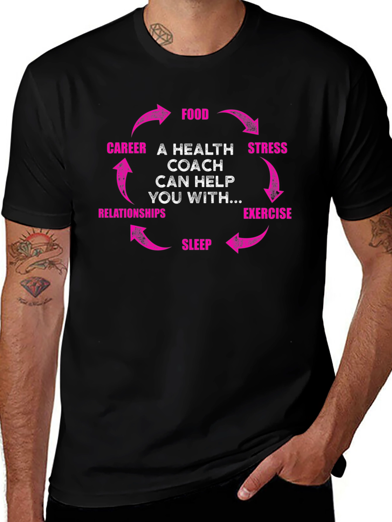 Health Coach T-Shirt - Food Career Relationships Graphic Tee