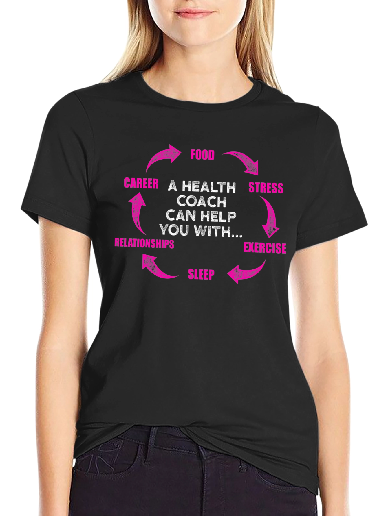 Health Coach T-Shirt - Food Career Relationships Graphic Tee